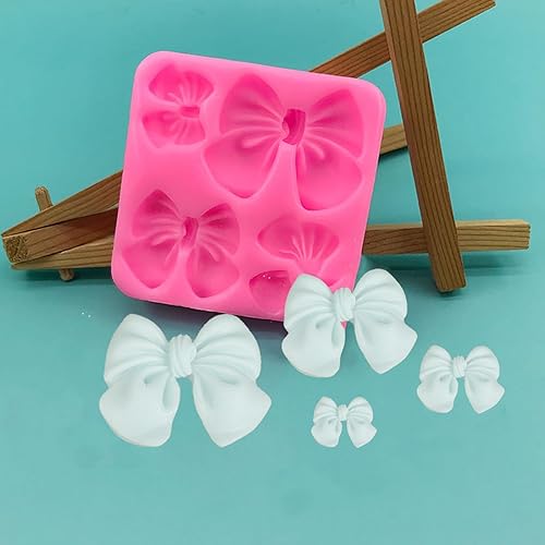 Miniatura 4 de 4 moldes de silicona para arcos para pasteles, cupcakes, chocolate, dulces, manualidades de azúcar y manualidades de resina, juego de moldes de lazo