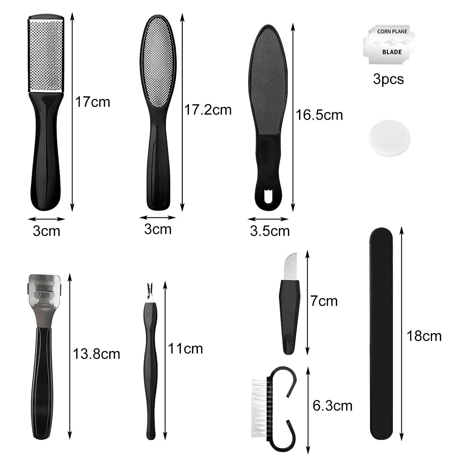 10 Pezzi Kit Pedicure Professionale, Set Per Pedicure in Acciaio Inossidabile, Kit per Pedicure, Strumenti Che Rimuove la Pelle Dura e Morta