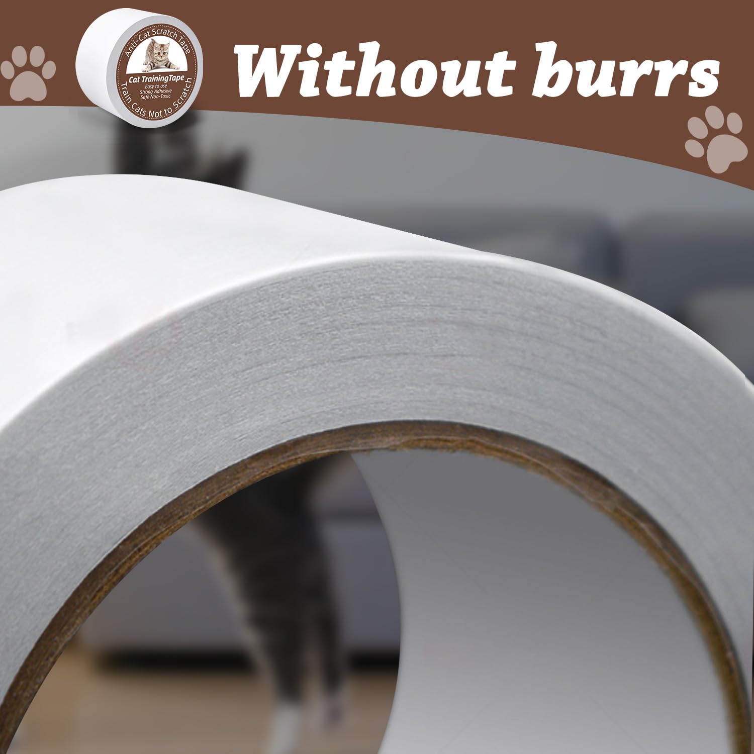 Cinta adhesiva para gatos de 4 pulgadas x 20 yardas, protector de muebles para sofá, 100% transparente de doble cara anti arañazos para gatos