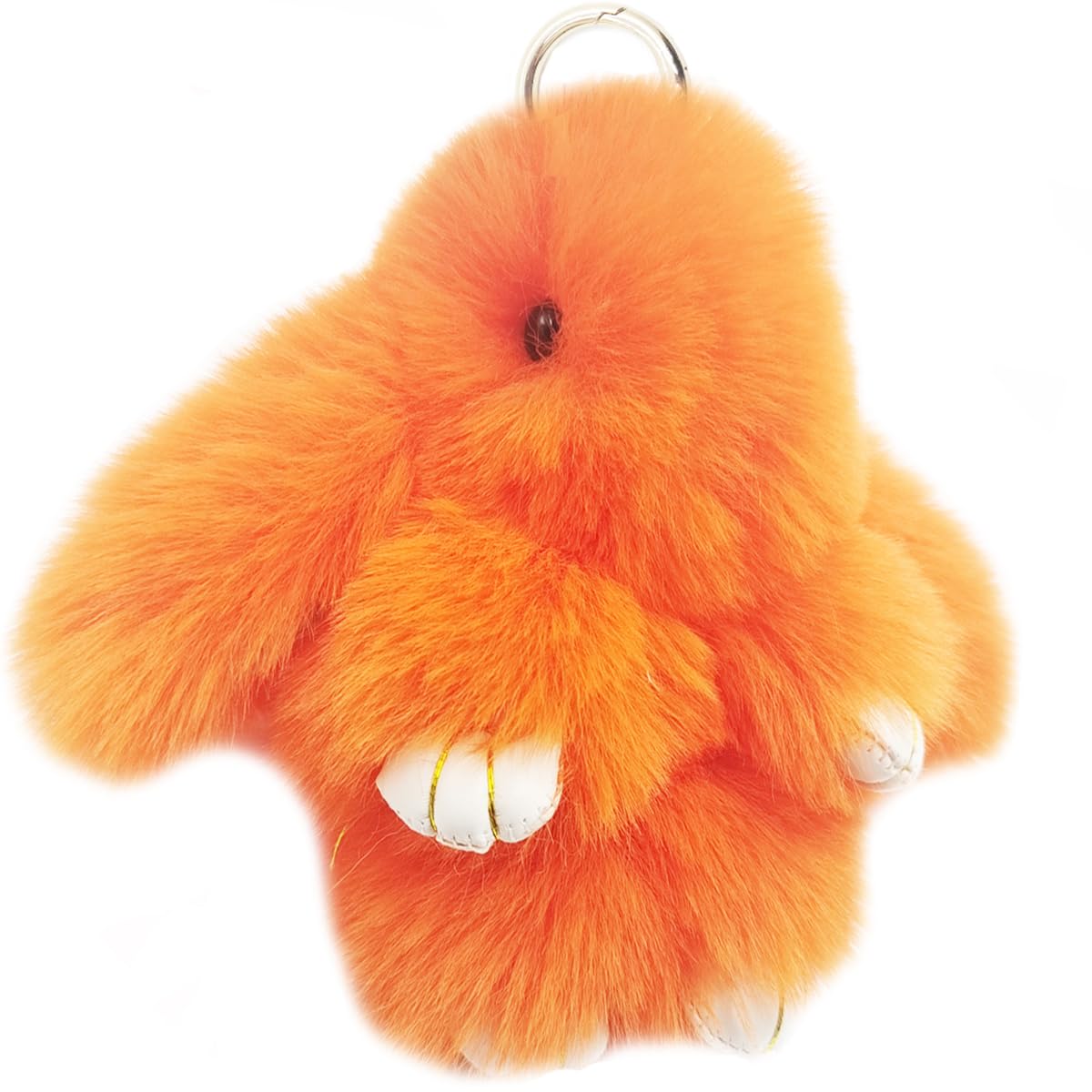 jtkdxqs Soft Cute Bunny Keychain Artificial Rabbit Fur Plush Fluffy Pom pom Key Ring for Women