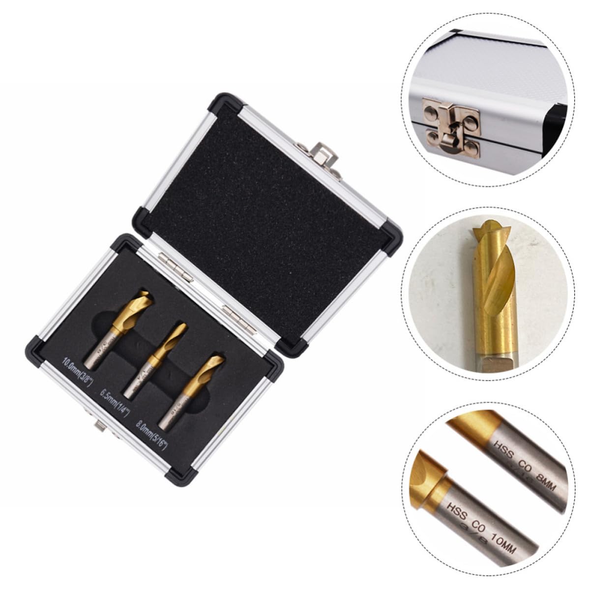 DECHOUS Professional Spot Welding Drill Bits Set 6.5mm 8mm 10mm High-Speed Steel with Cobalt for DIY Welding Operations, Efficient Cutting Resistance and Long-Term Service