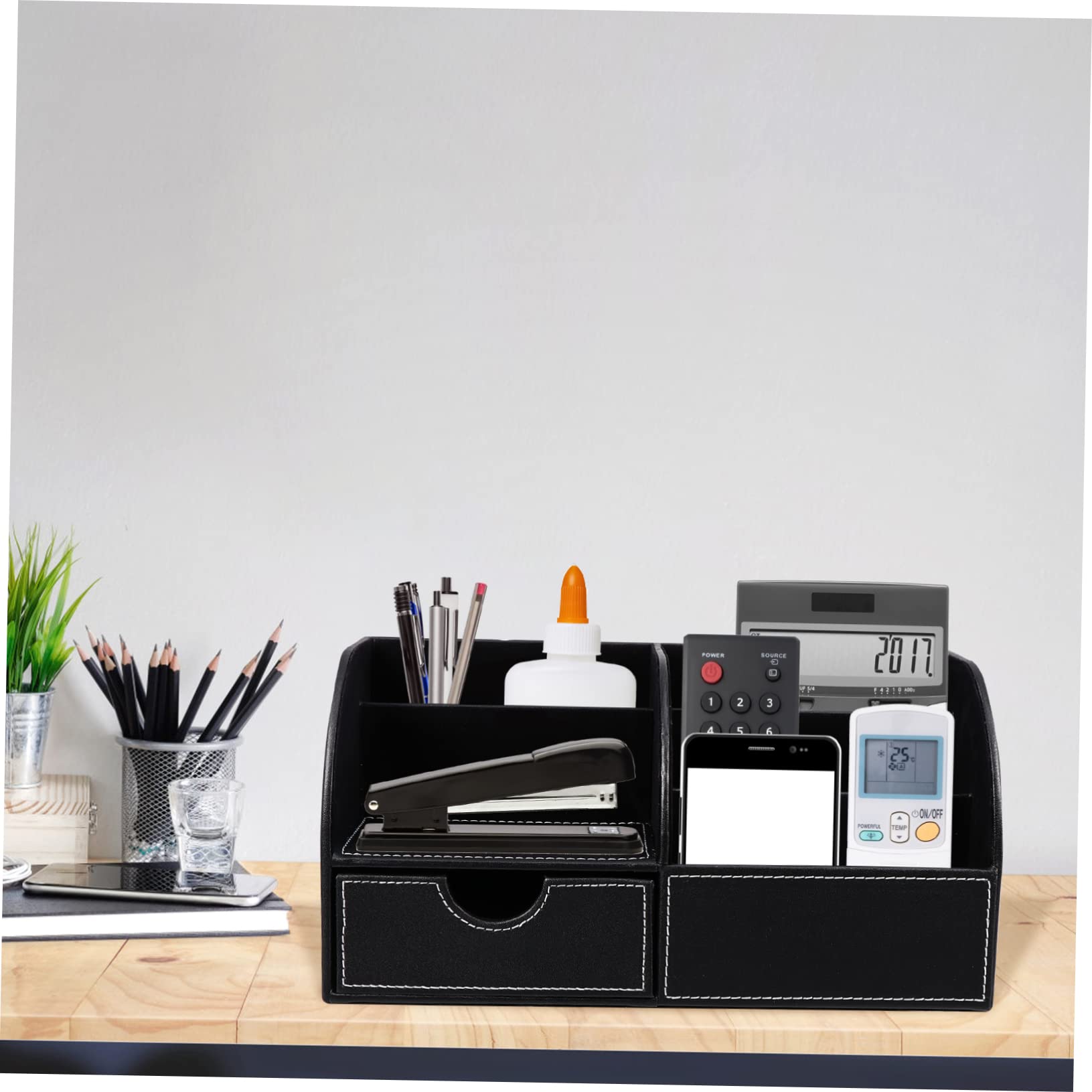 Pu-leder Stiftehalter Stifteorganizer Stiftehalter für Büro Schule Schreibwaren Aufbewahrungshalter Stiftbehälter Stiftebehälter