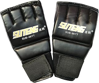 Kisangel Luvas De Boxe Sem Dedos Luvas De Meio Dedo Luvas De Boxe De Meio Dedo Luvas De Boxe De Treinamento Luvas Sem Dedos Luvas De Boxe De Couro