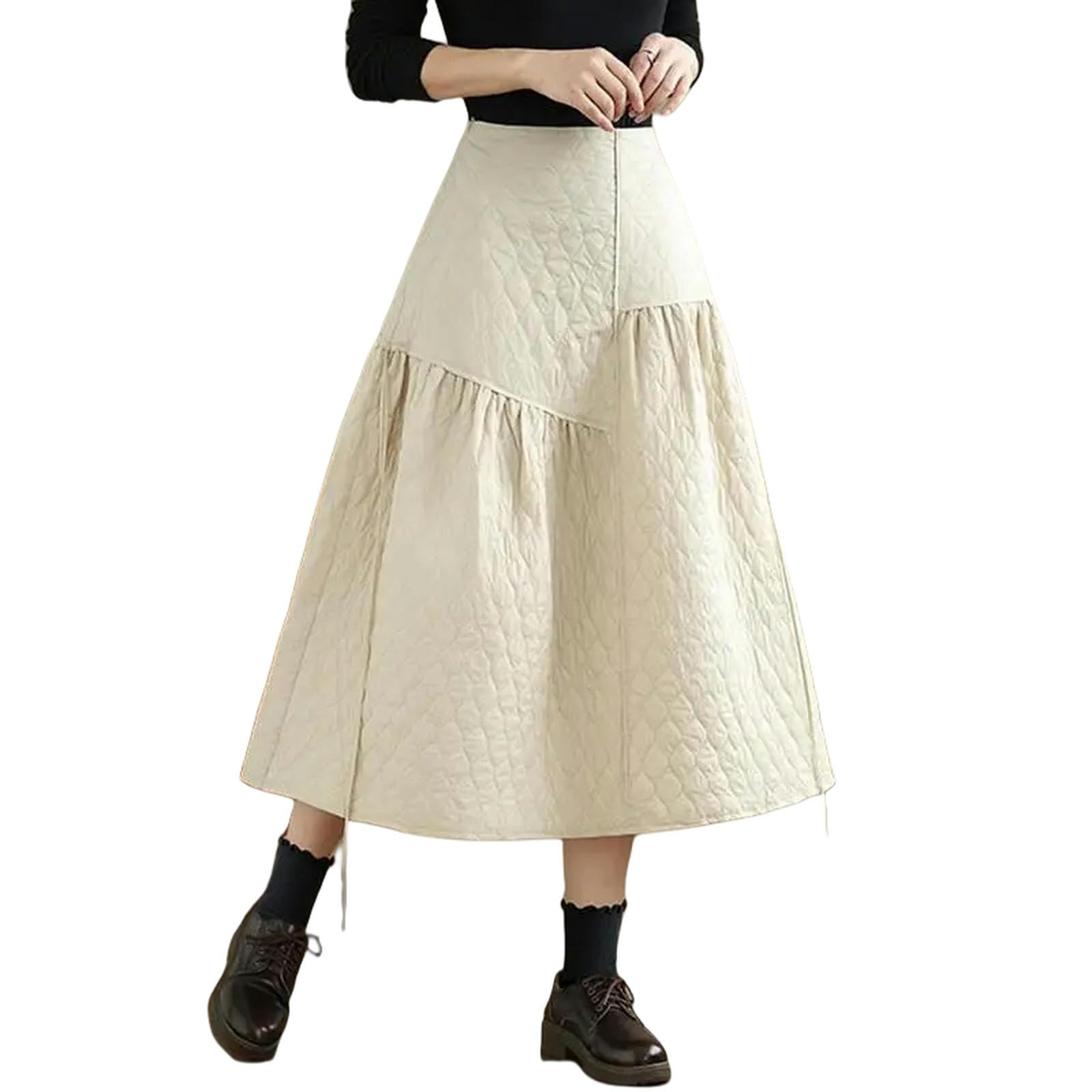 Gonna Lunga Donna Scapa Lunga per Cintura Women Women Arriva-Beige-l