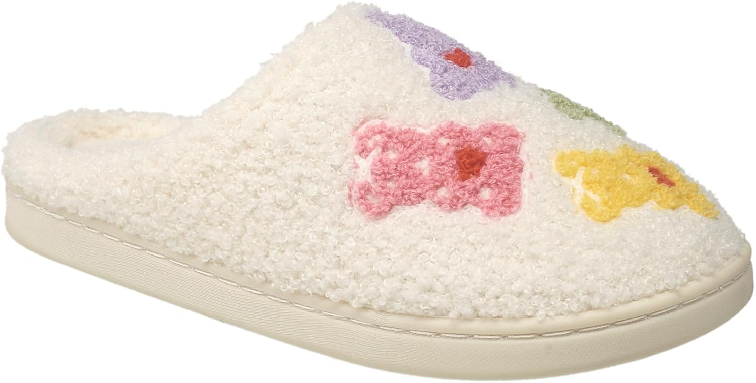 AEROPOSTALE Women's Slippers - Fuzzy Cushioned Comfort Slip-On House Shoes Clog Slipper, Indoor Outdoor Slippers - Printed Design- Slippers for Women