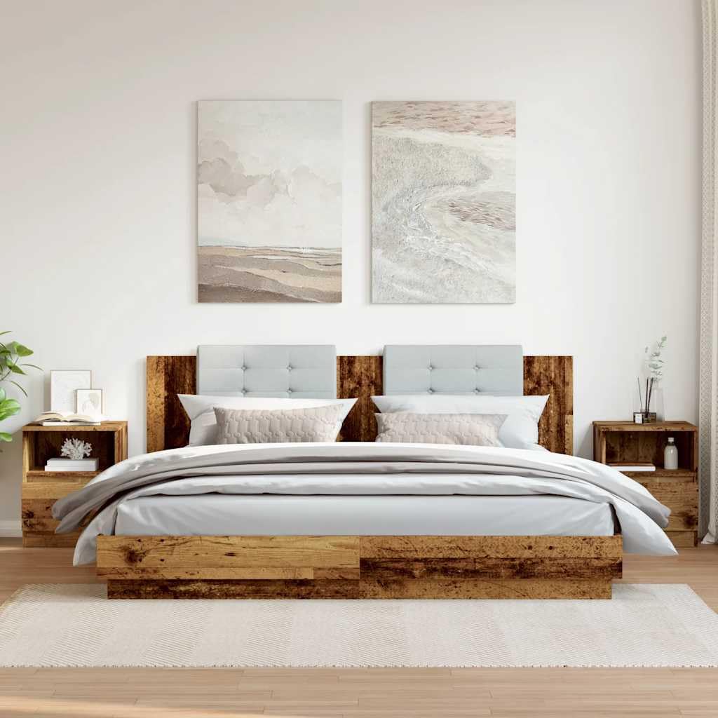 Eleganter Nachttisch mit Schublade und Fach aus langlebigem Holzwerkstoff, feuchtigkeitsbeständig und stabil für Wohnzimmer und Schlafzimmer