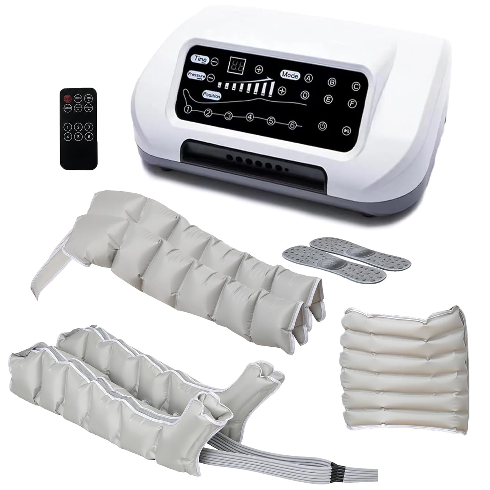6 Cavity Pressotherapy and Lymphatic Drainage Suit | L/XL Pressotherapy Full Body Electric Air Compression Leg Massager for Pain and Circulation Swollen Legs, Edema, Muscle Relief Fast Recovery