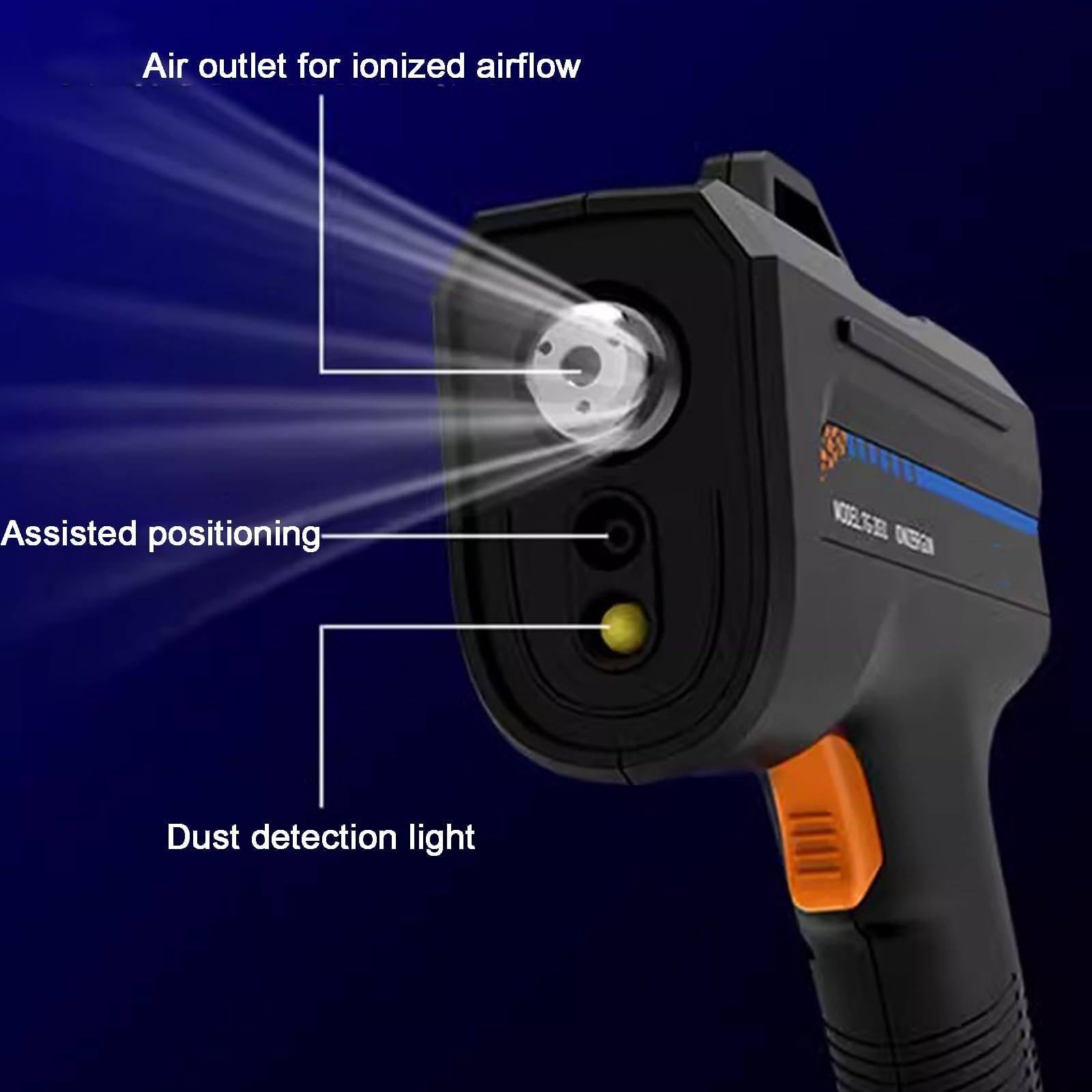 Pistola ad aria ionizzante, eliminatore statico portatile con luce di rilevamento della polvere per rimozione statica industriale e riparazione elettronica, tecnologia di bilanciamento ionico