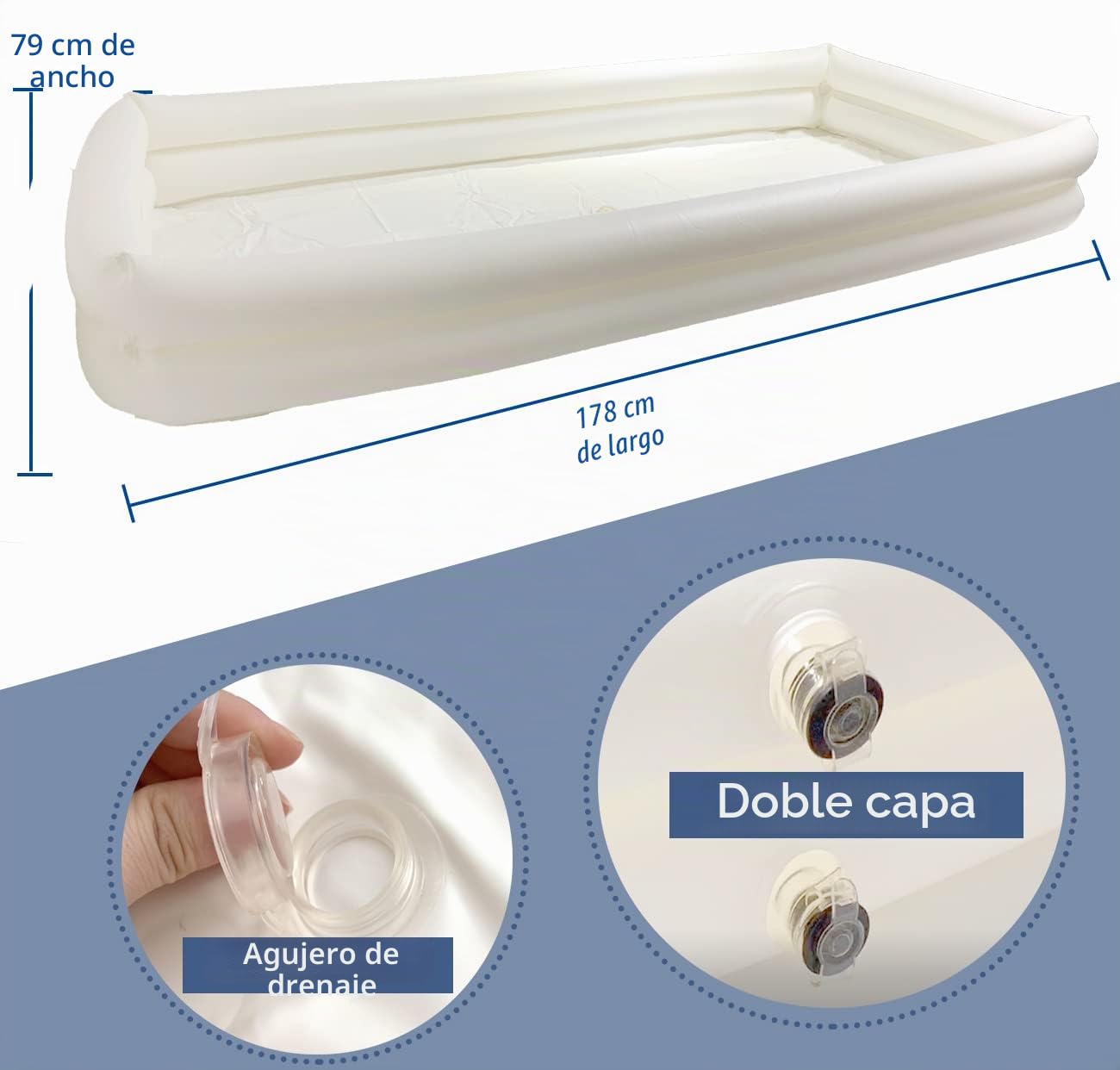 HWIN Kits inflables de bañera de ducha, sistema de ducha de lavabo de baño para adultos, ayuda de asistencia de cama para personas mayores discapacitadas postradas en cama con bomba de aire, 345677
