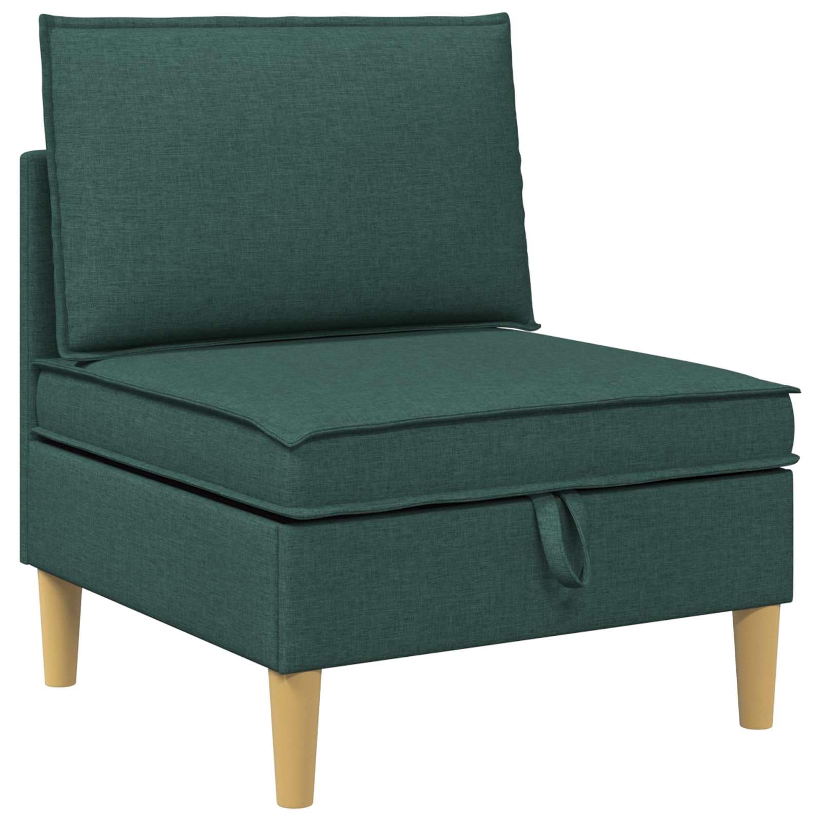 Pouf ottoman avec rangement carré en tissu gris rembourré moderne