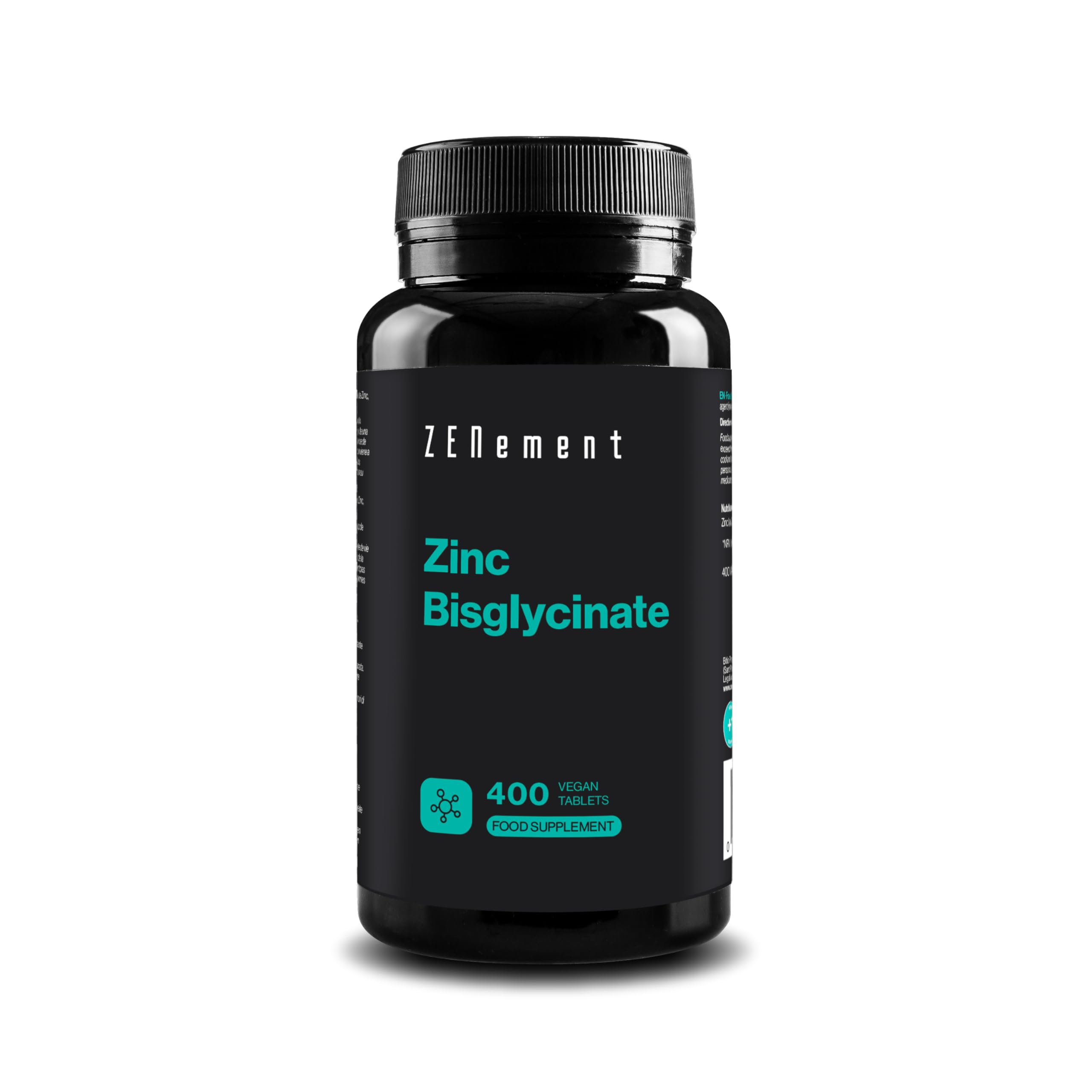 Cynk 25 mg, wegański, wysoka dawka | 400 tabletek (zapas na 1 rok), wysoka biodostępność, bisglicynian cynku | przeciwutleniacz, wspomaga układ odpornościowy, skórę, włosy i paznokcie | Zenement