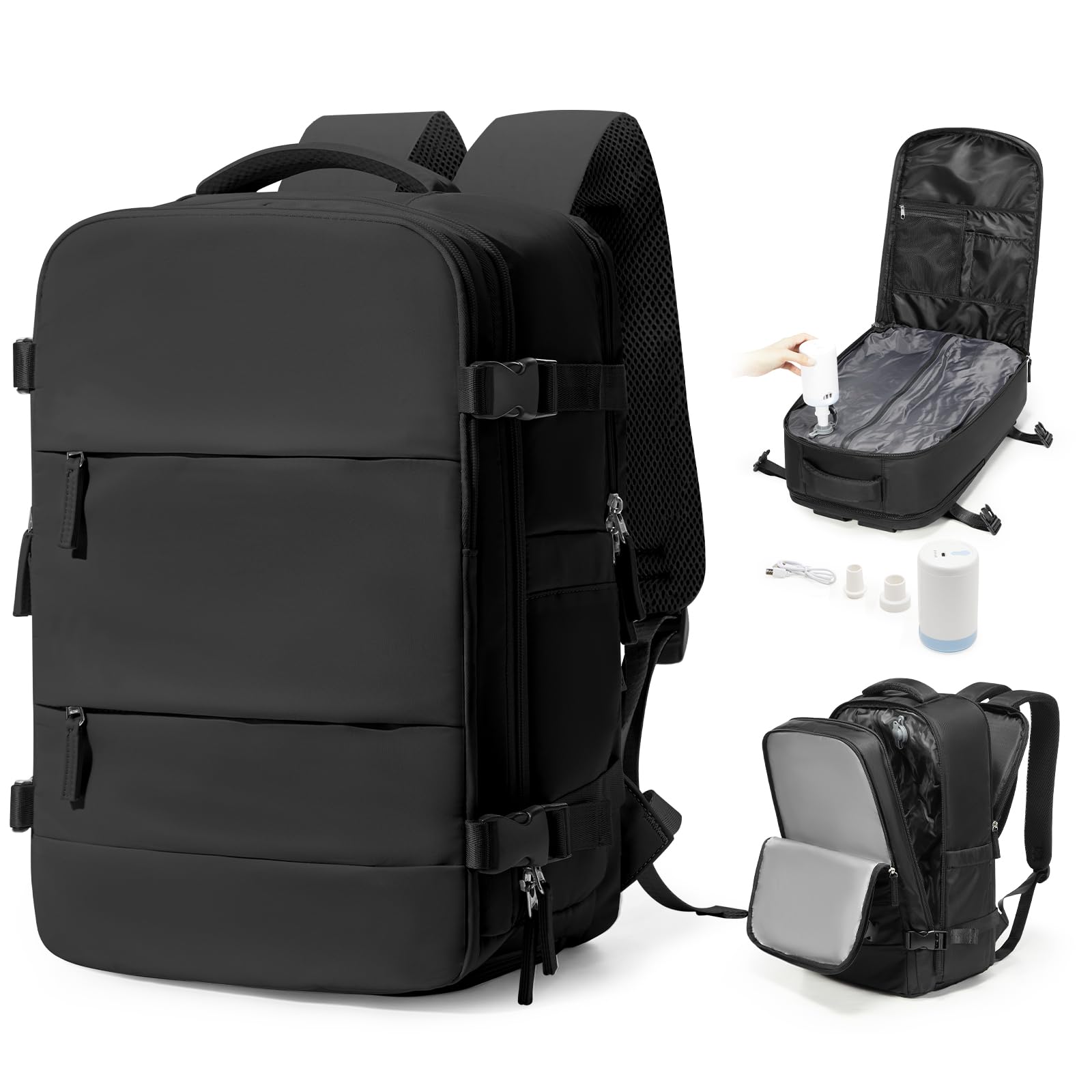 Cabin Bags for Travel, Underseat Carry on Hand Luggage Backpack for Women Airplane Approved Travel Backpack Personal Item Travel Bag 14 inch Laptop Backpack for Business Casual Work Beige — view 52