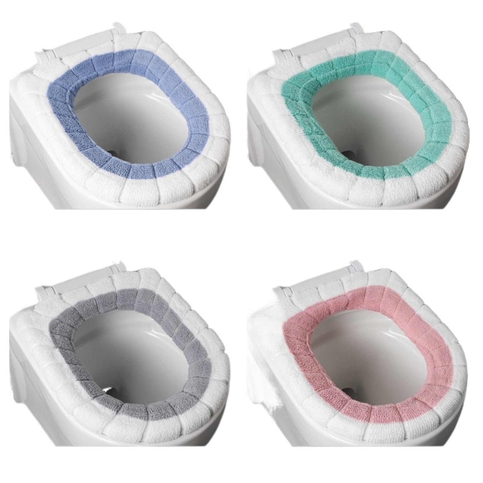 PADGCNOR Soft Toilet Seat Cushion Thickened Plush O-Type Warm Toilet Cushion Universal Winter Seat Cover(Mix color 4pcs)