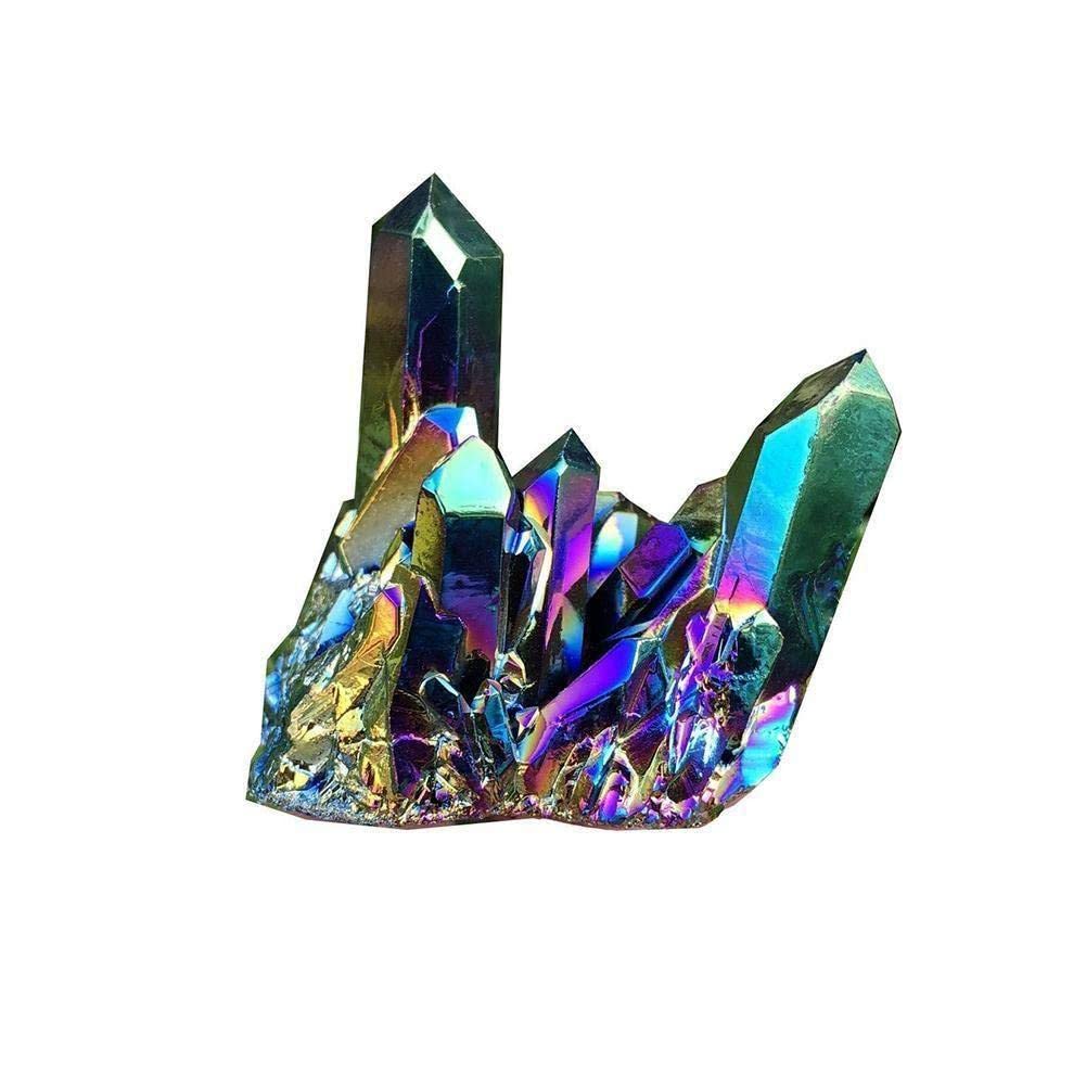 Precioso ángel arcoíris Aura Crazy Amethyst Clusters Natural cuarzo cristal áspero Lealing piedra para niños regalos