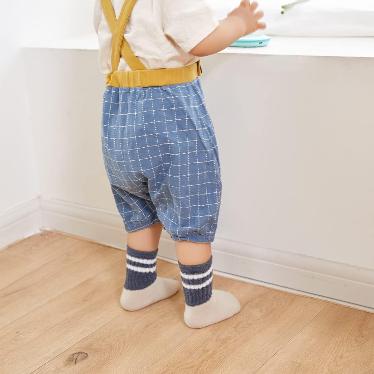 Baby Girls Boys Socks infant Cotton Crew Socks for newborn Non Slip/Anti Skid Toddler Knee-high Socks set - Image 2