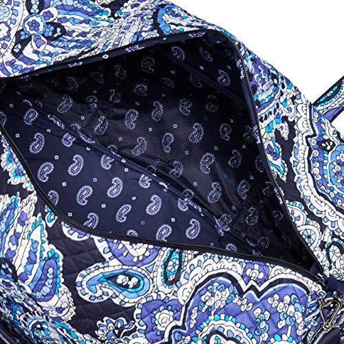 Vera Bradley Women's Signature Cotton Large Travel Duffel Travel Bag, Deep Night Paisley, One Size