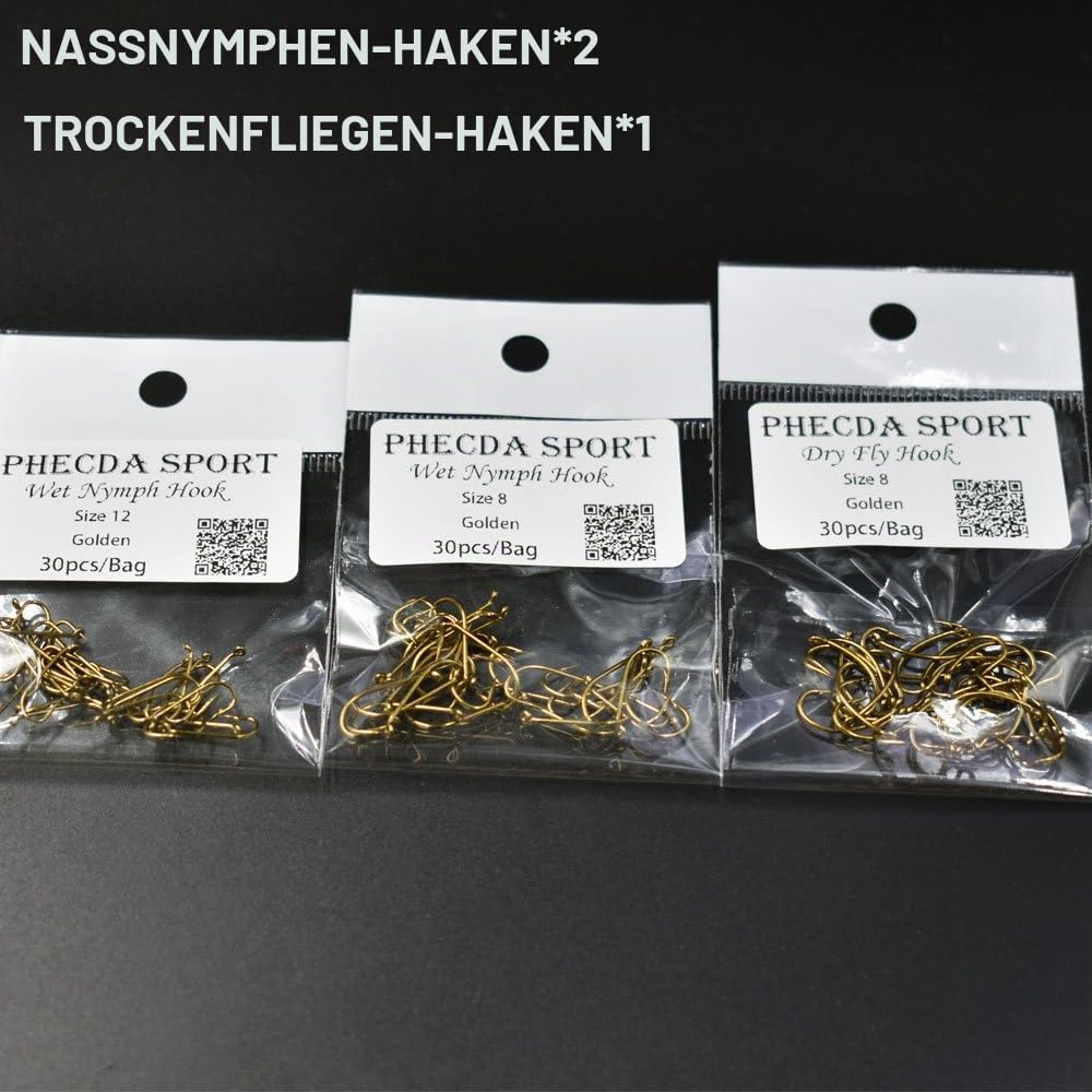 PHECDA PROFLY Federn Pelz Faden Kristall Flash Line Haken Fliegenbinden Materialien Fly Tying Starter Kits
