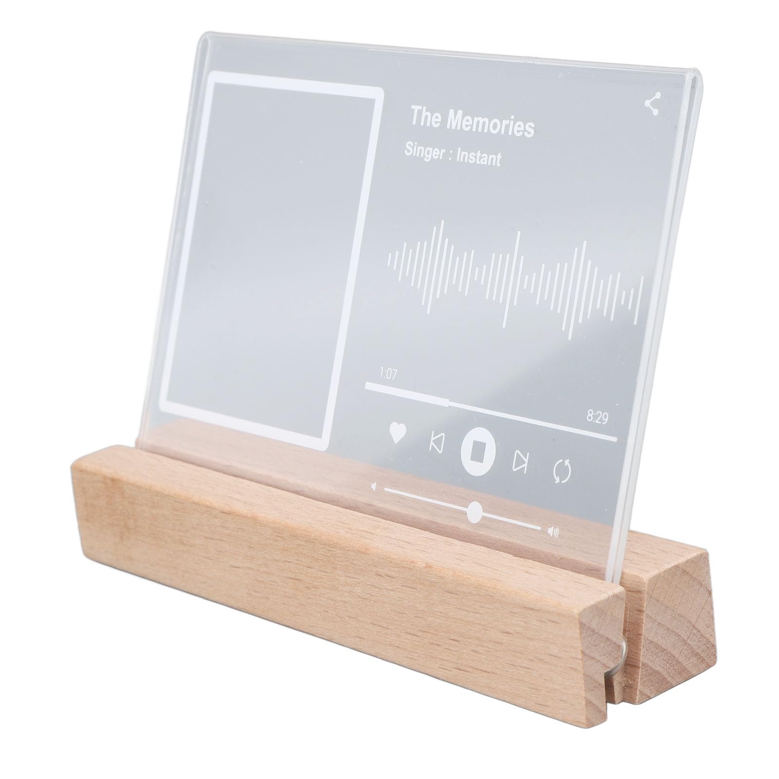 3in LED Music Stand Photo Frame with Transparent Acrylic Stand for Wedding Parties