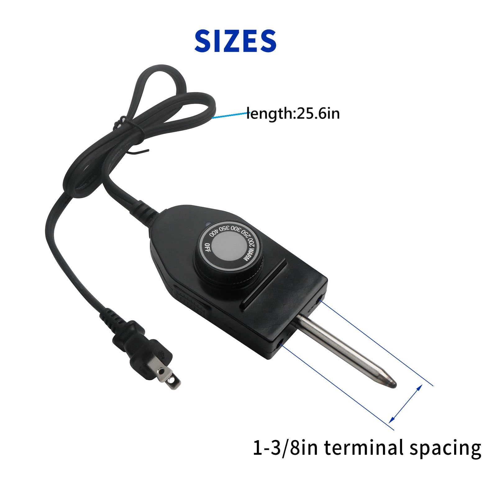 06900 - Cable de termostato de control de temperatura para sartenes eléctricas Presto, parrillas de 1 y 3/8 pulgadas, espaciado entre terminales, control de sonda de calor eléctrico 125V10A