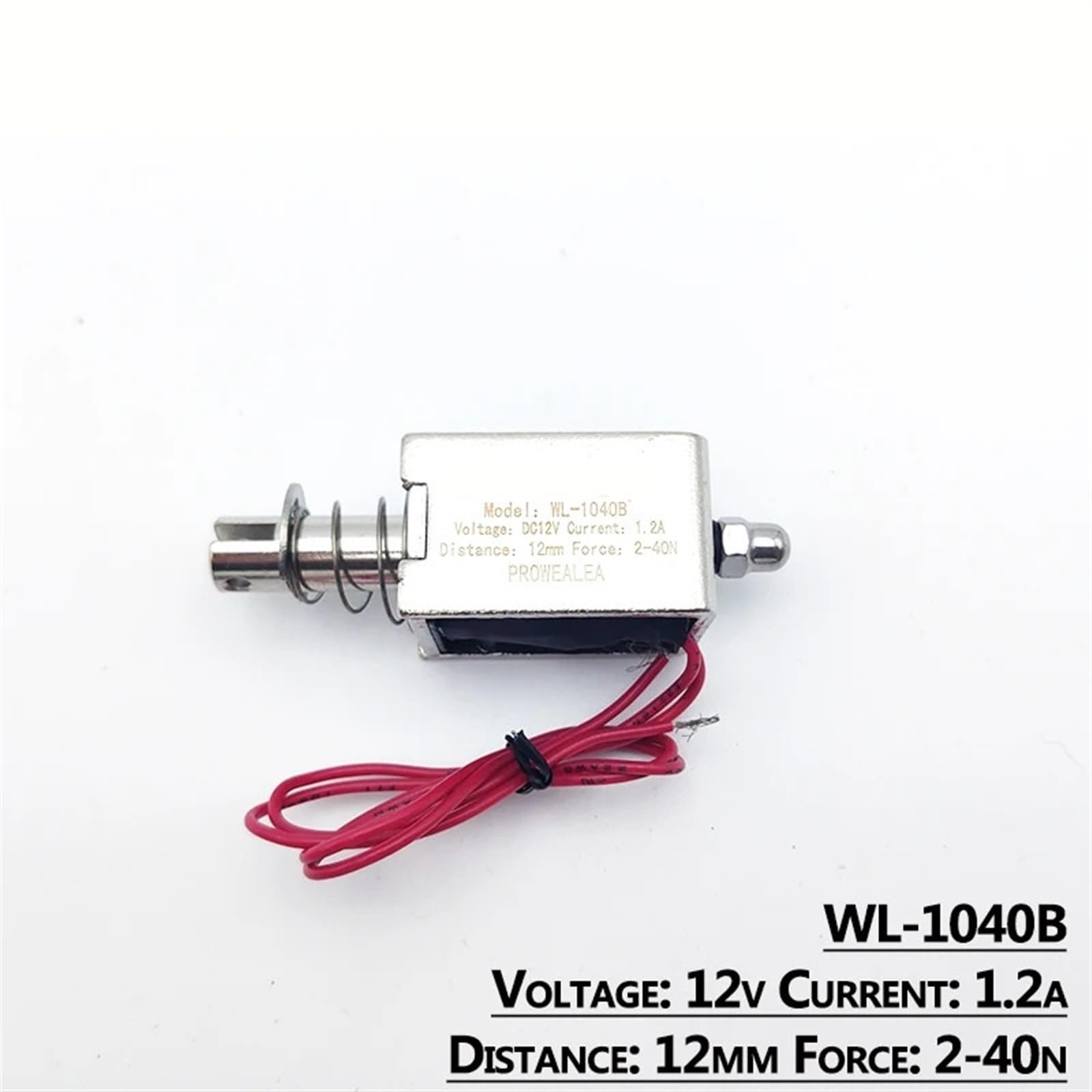 Elettromagnete a solenoide push pull tipo WL-1040B 6V 12V 24V Forza di spinta 2-40N 12mm Telaio aperto Magnete elettrico lineare 1 pz(12V)