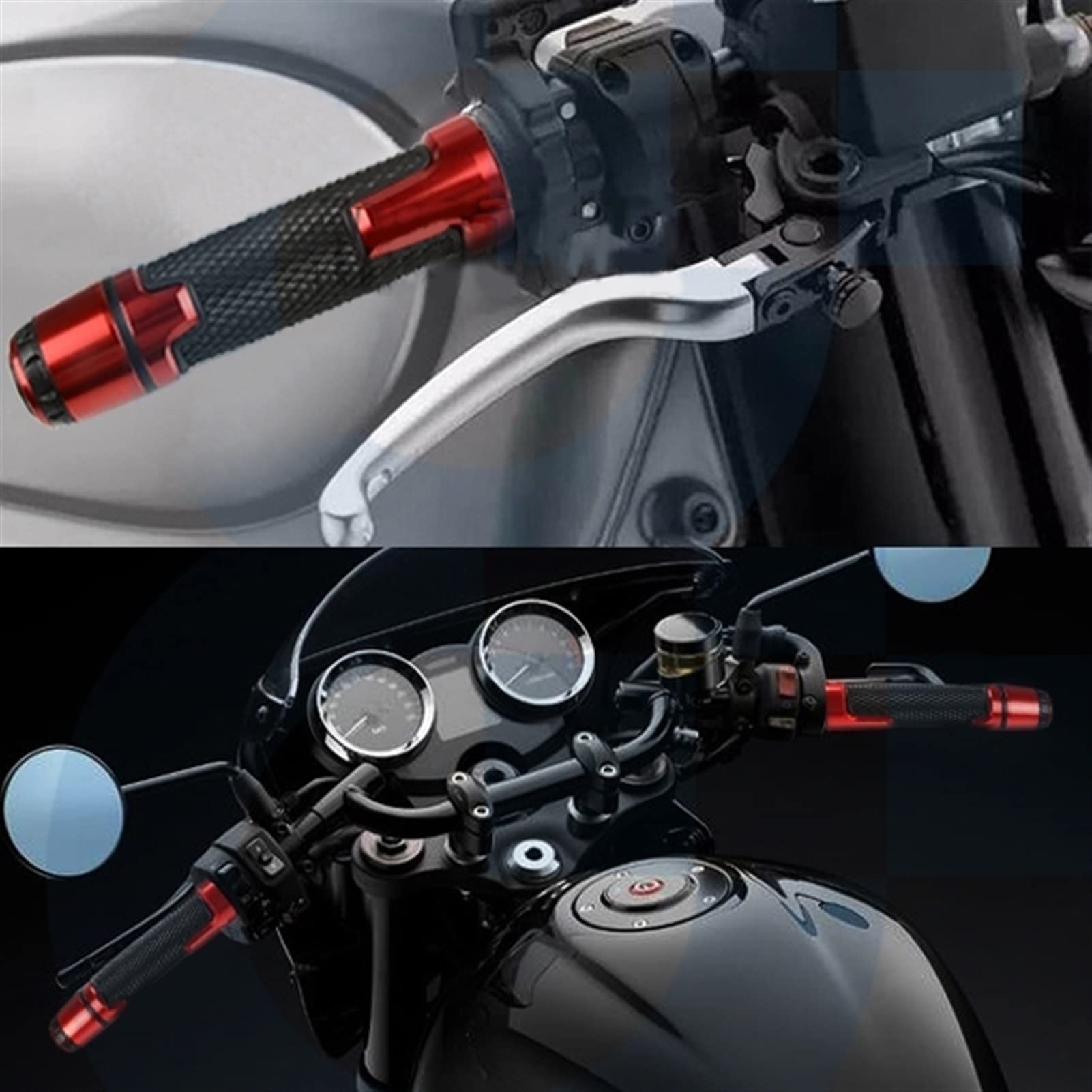 Universal Motorradknöpfe Anti-Rutsch-Scooter Griffenden Griffstangen Handlenker FÜR PCX125 PCX 125 2014 2015 2016 2017 2018 2019 (Color : Grün)
