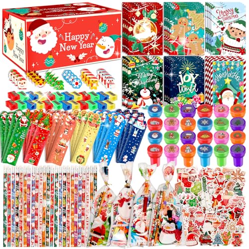218 Pcs Christmas Stationery Set for Kids Includes Pencil sharpener