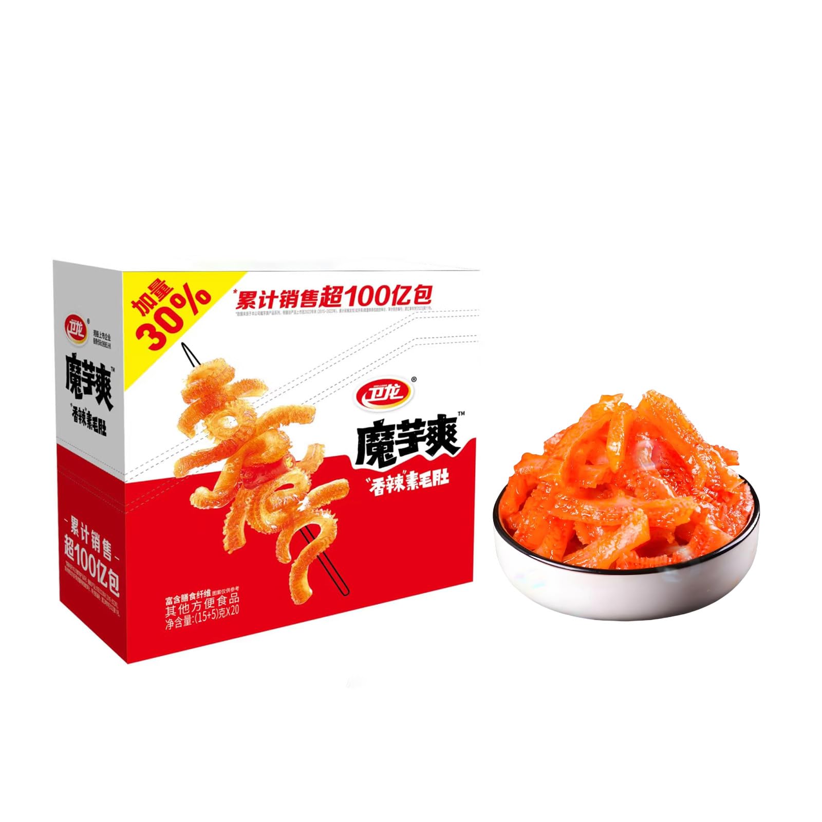 Amazon.com : Chinese Snacks Konjac Spicy Strips Sticks, 18g*20bags