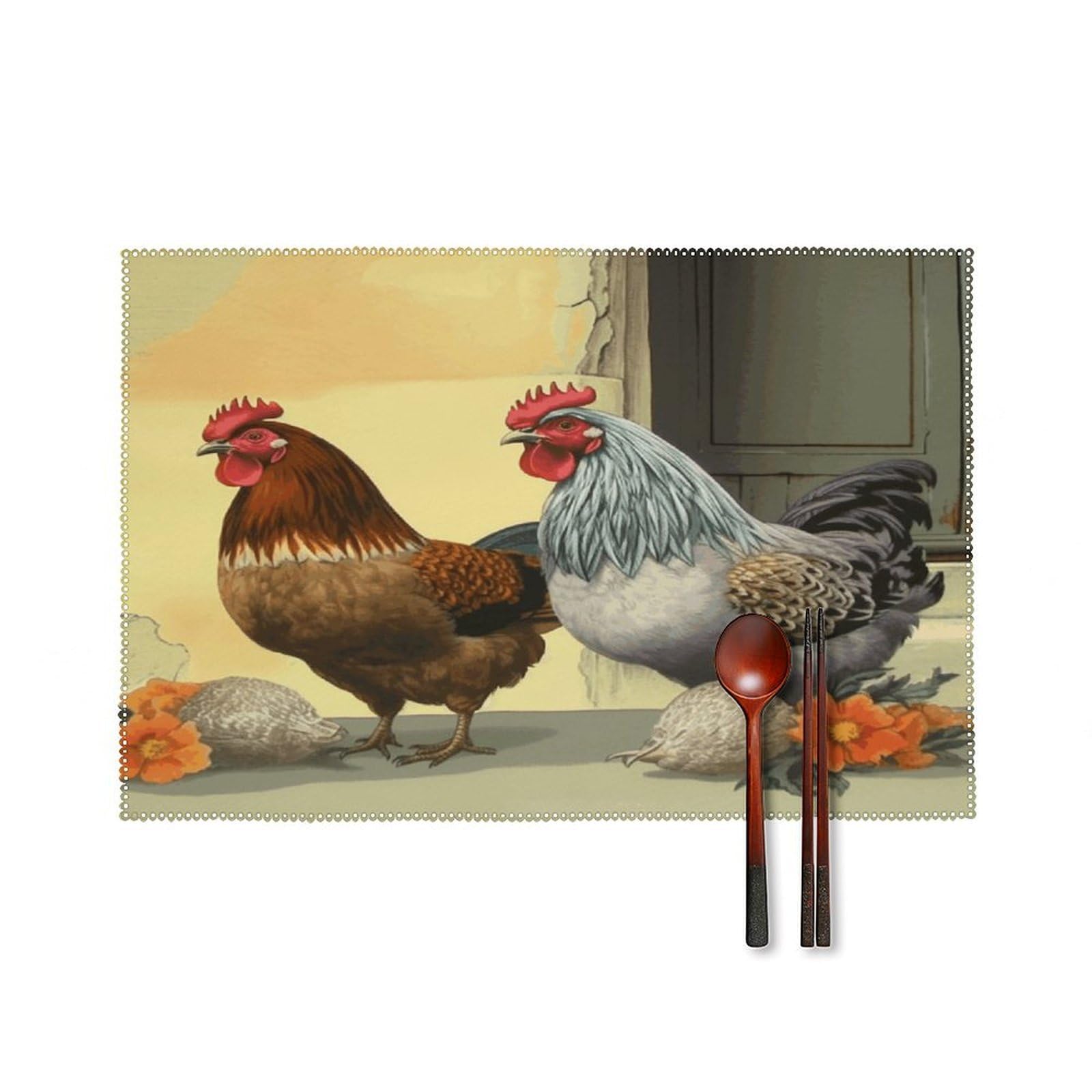 Fodpand Style Italian Chickens Placemats Set Of 4 Place Mats Table Mats