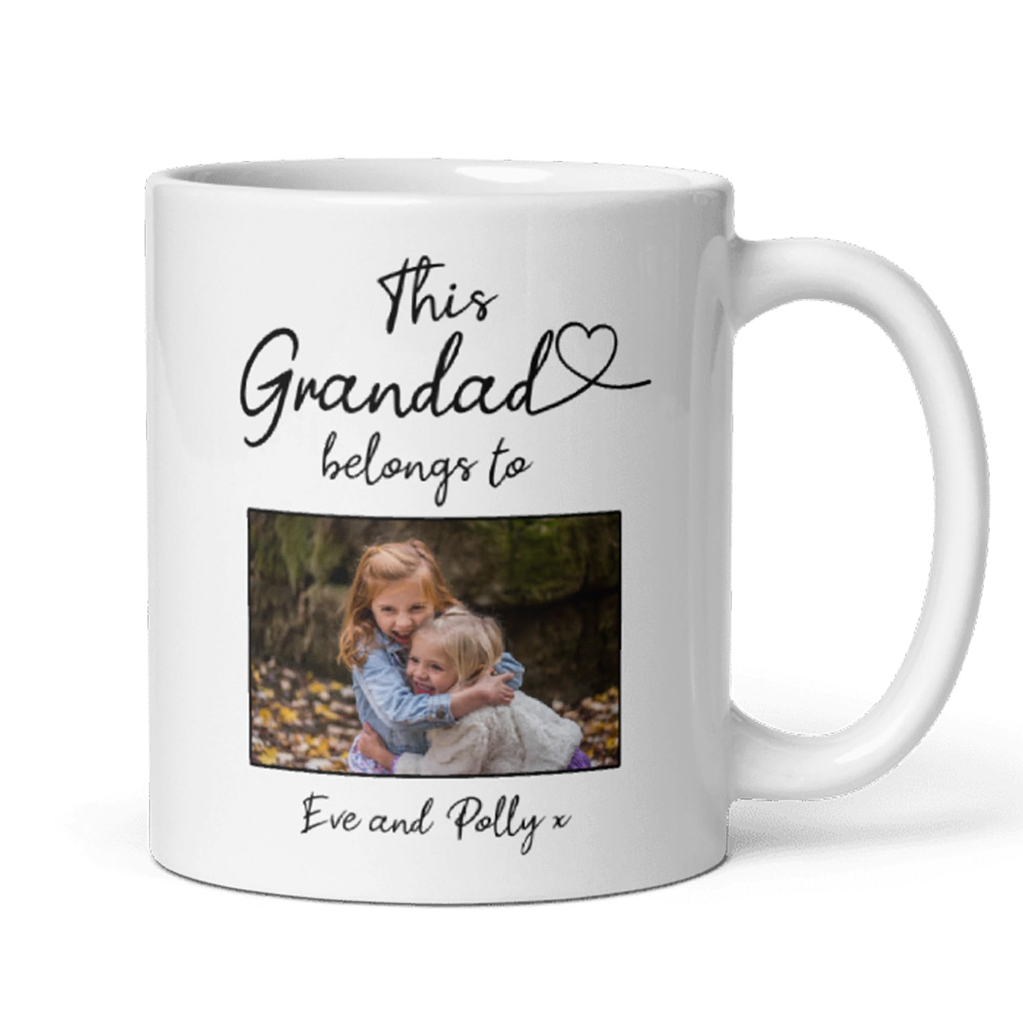 Confidently Quirky - Personalised 'This Grandad Belongs To' White Mug, Grandad Fathers Day Gift from Grandkids, Custom Photo & Name Mug, Father’s Day Gift for Grandad