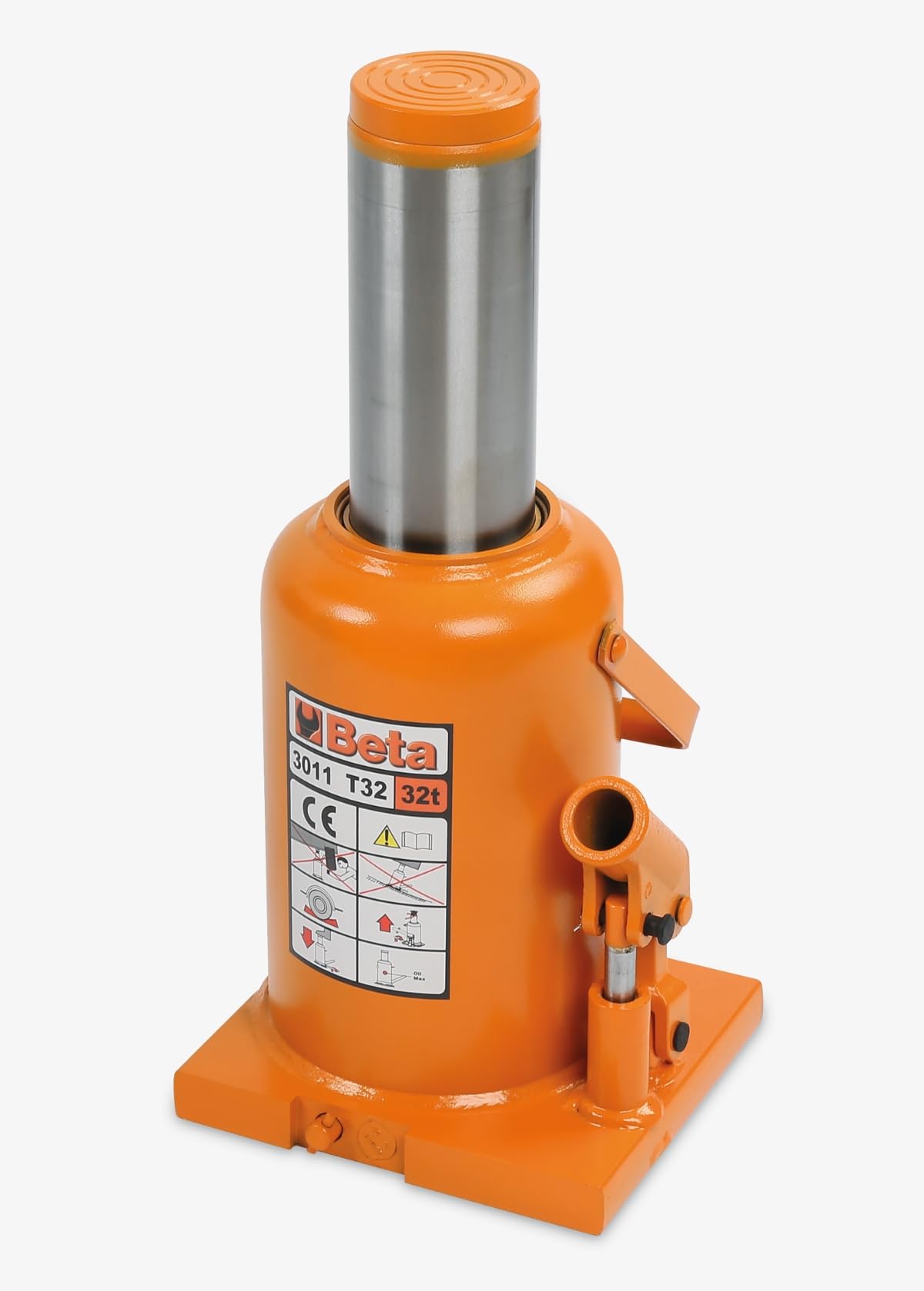 Beta 3011/T 2 - Sollevatore idraulico a bottiglia da 2 ton con leva a 3 segmenti, valvola sicurezza sovraccarico e prolunga pistone regolabile