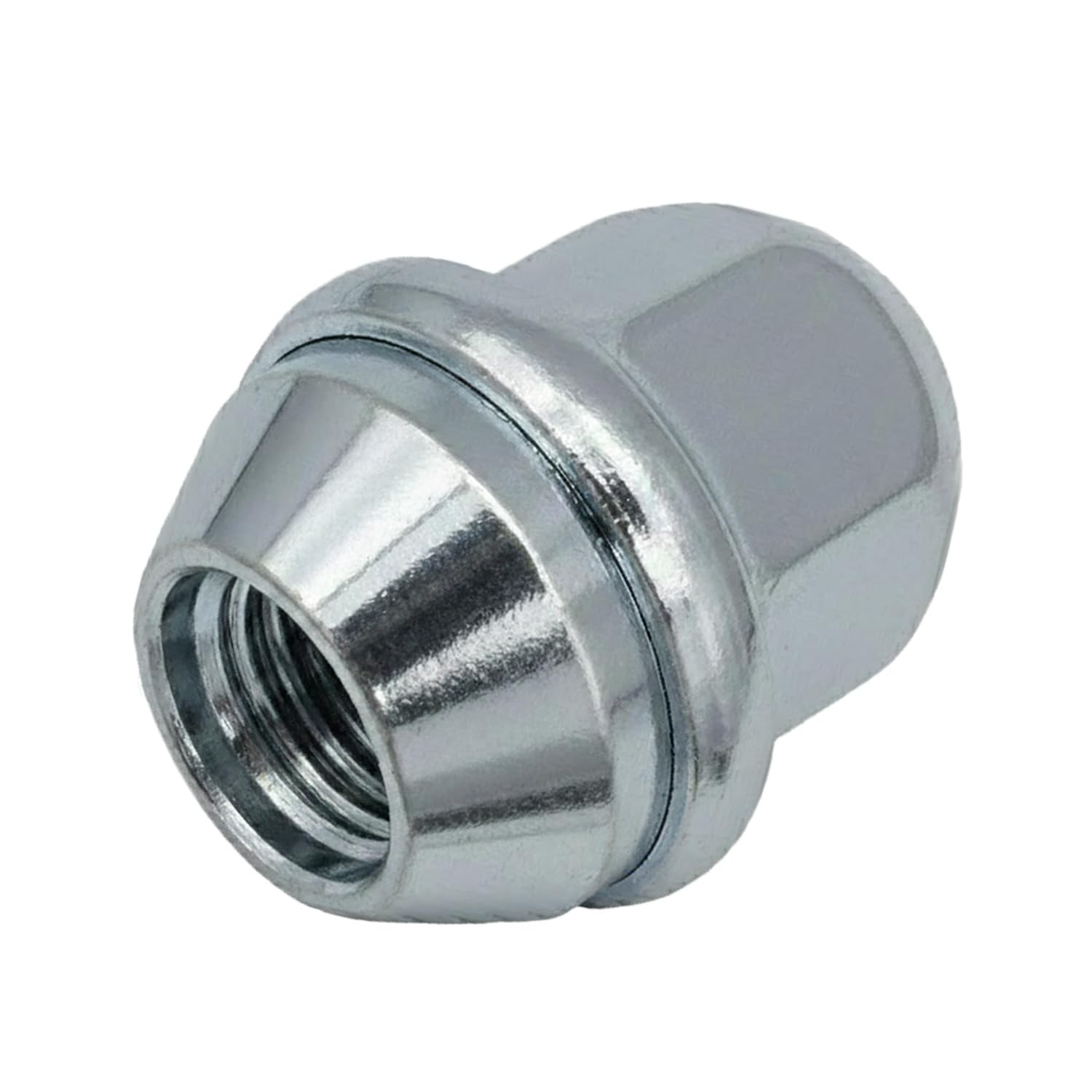 Set dadi per ruota M12 x 1,5 60° chiusi SW 19 mm altezza 31 mm cromato acciaio inox conici cerchioni alluminio