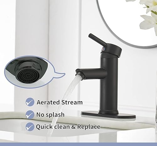 Miniatura 3 de Greenspring - Grifo mando de una sola pieza para fregadero de baño con desagüe desplegable sin desbordamiento