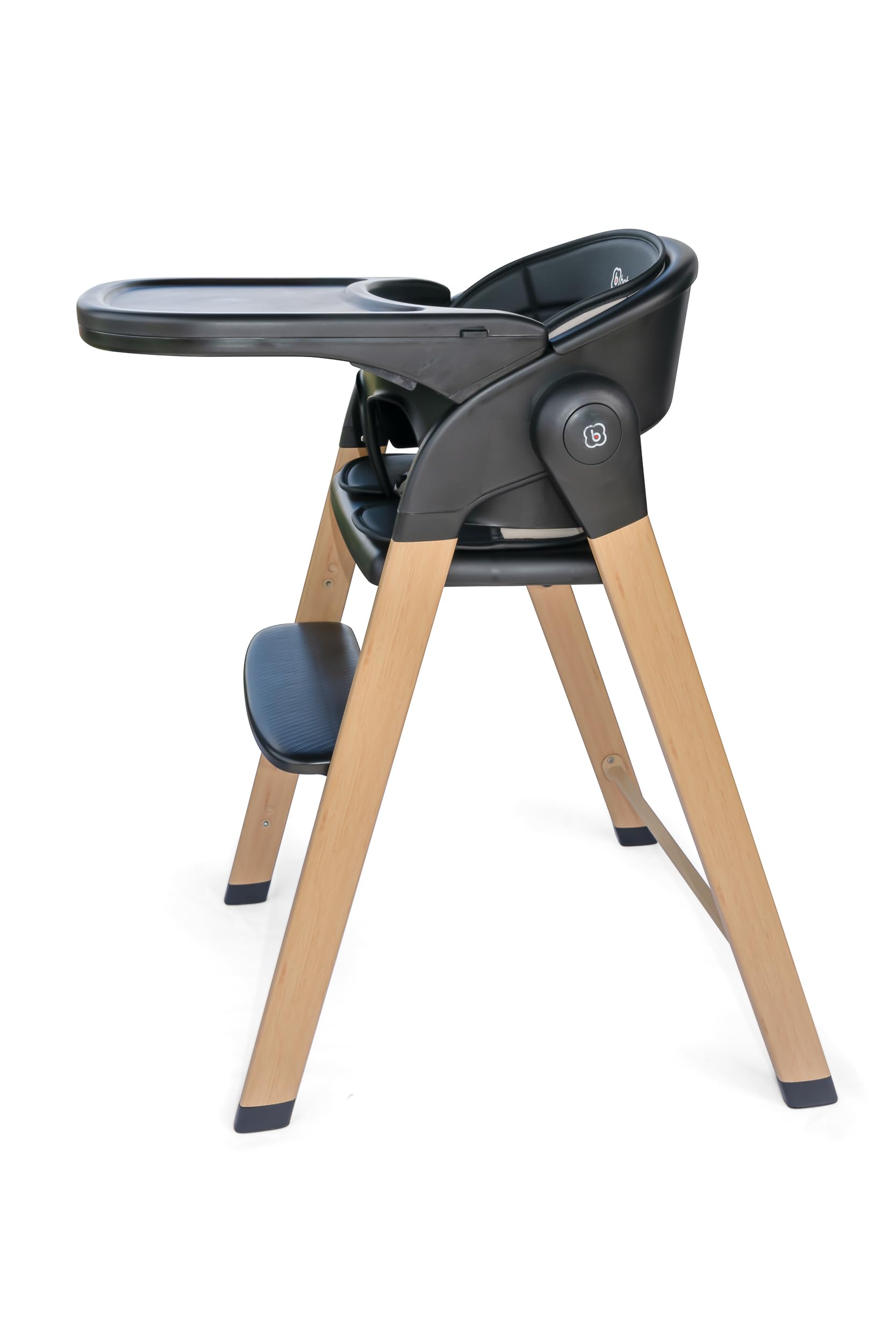 babyGO Levels Mitwachsender Hochstuhl - Perfekt für Babys bis Schulkind - Kinderhochstuhl/Babystuhl ab 6 Monaten mit hochwertigem Design - Schwarz