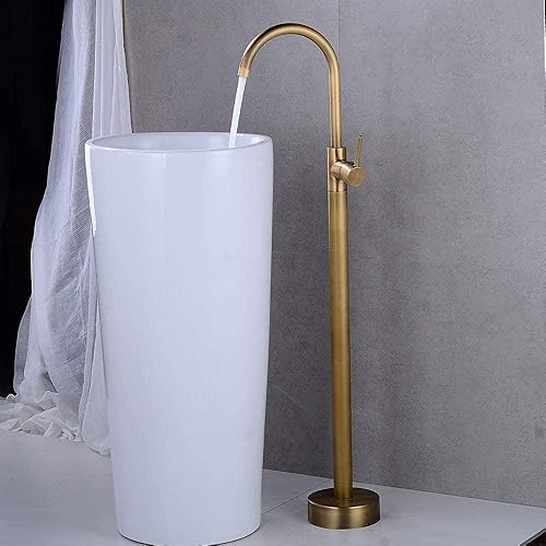 Grifo de agua para lavabo de baño, grifo de baño de cocina, grifo de bañera de pie independiente, grifo mezclador de bañera montado en el pisoantiguo