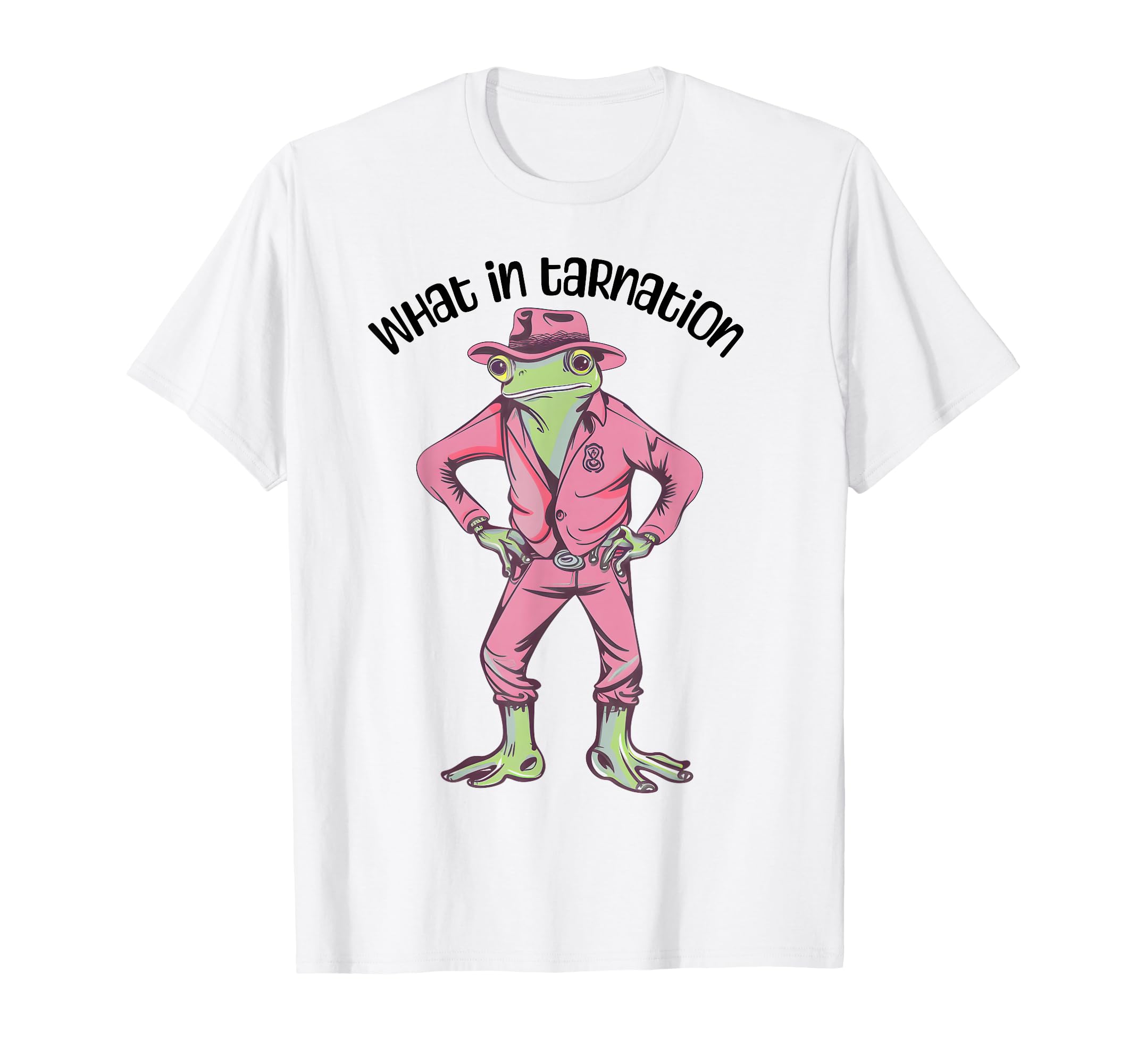Cowgirl Frog Funny Western Frog Country Frogcore Pink Cowboy T-Shirt