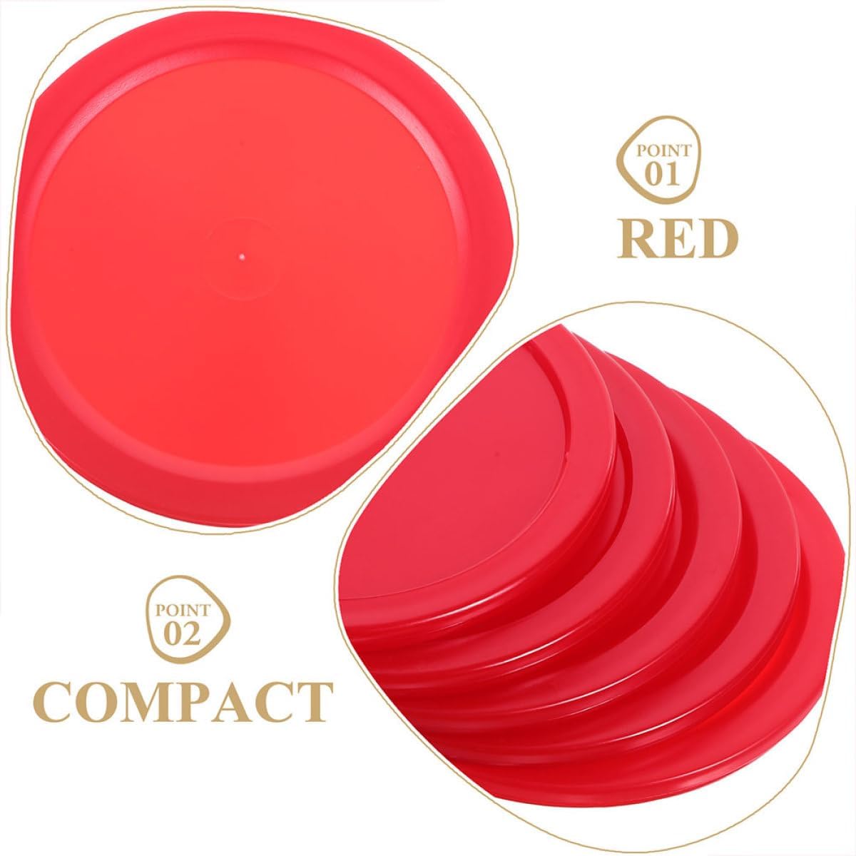 10pcs 64mm Red Table Hockey Pucks Air Hockey Game Accessories Replacement for Desktop Game Supplies