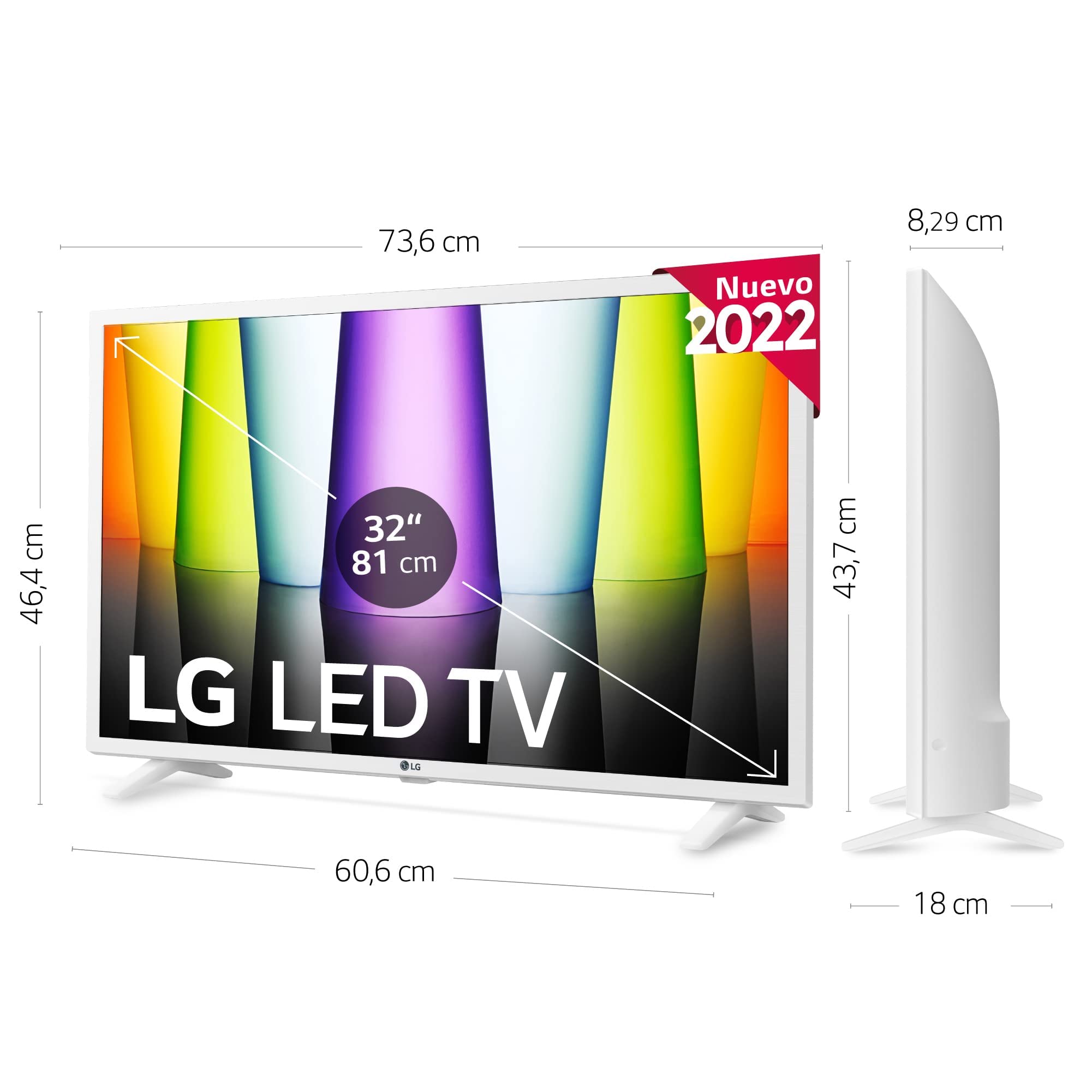 LG Televisor LG 32LQ63806LC - Smart TV webOS22 32 Pulgadas (81 cm) FHD, Procesador de Gran Potencia a5 Gen 5, Compatible con formatos HDR 10, HLG, HGiG