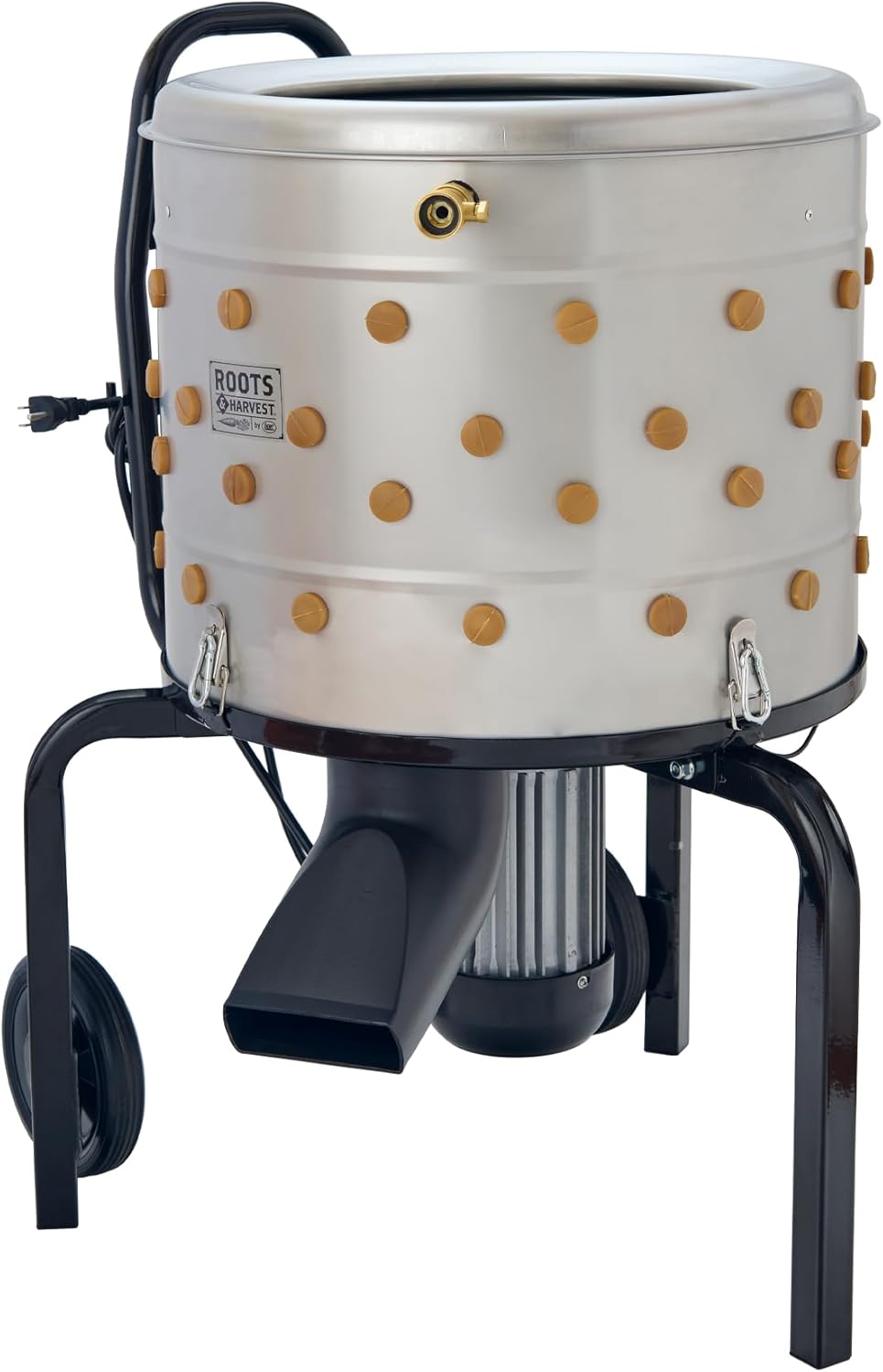 Roots & Harvest Poultry Plucker, 750 Watt, 20" Diameter Stainless Steel Drum with Rubber Fingers and Built in Water System