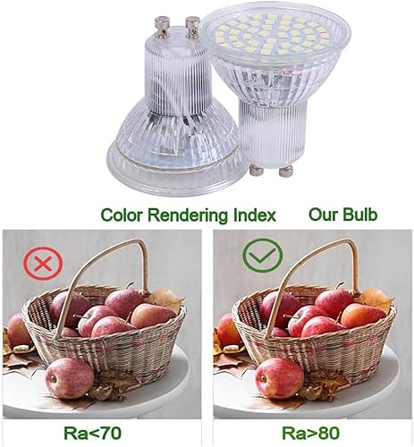 Miniatura 6 de MR16 GU10 4W 85-265V 6000K luz diurna blanca foco LED 35w reemplazo de bombilla halógena (blanco frío 6000k 6pcs)