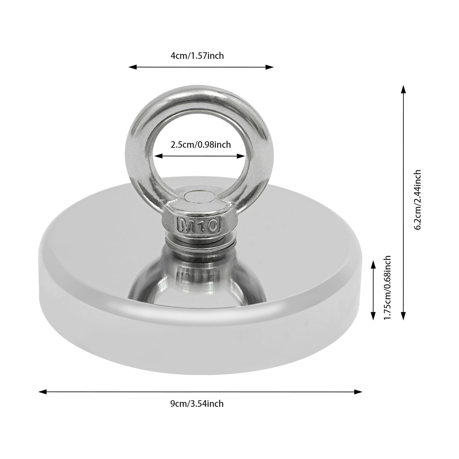 TENNIEX 660LBS Strong Fishing Magnet, Heavy Duty Steel Magnets for Salvage Treasure Hunting in Rivers, Oceans and Lakes