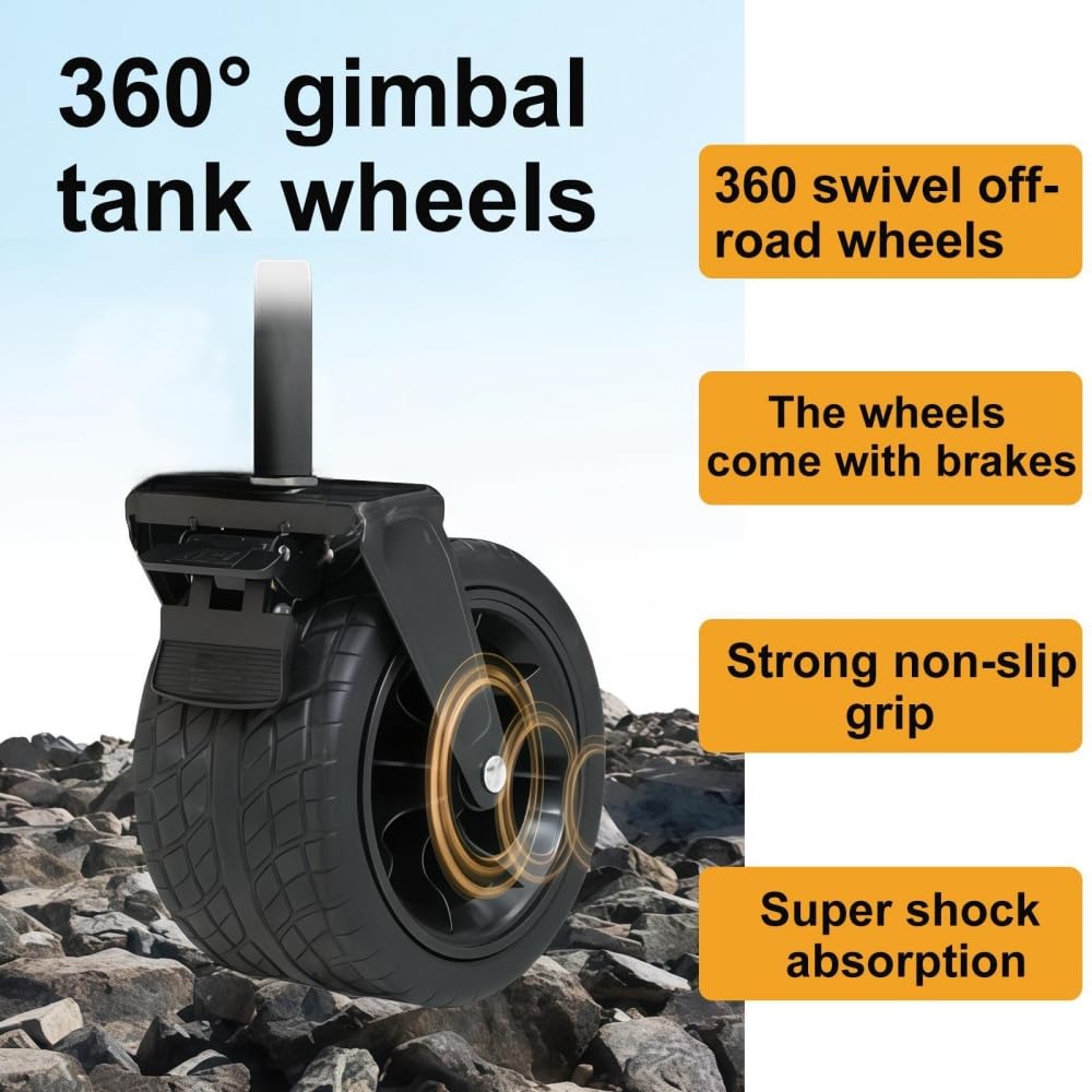 Chariot Pliable Multifonction 200kg, Plage/Camping/Courses, Roues 360° | 200kg/445LBS, chariot pliable tout-terrain, rangement compact, idéal plage/camping/courses, cadre renforcé