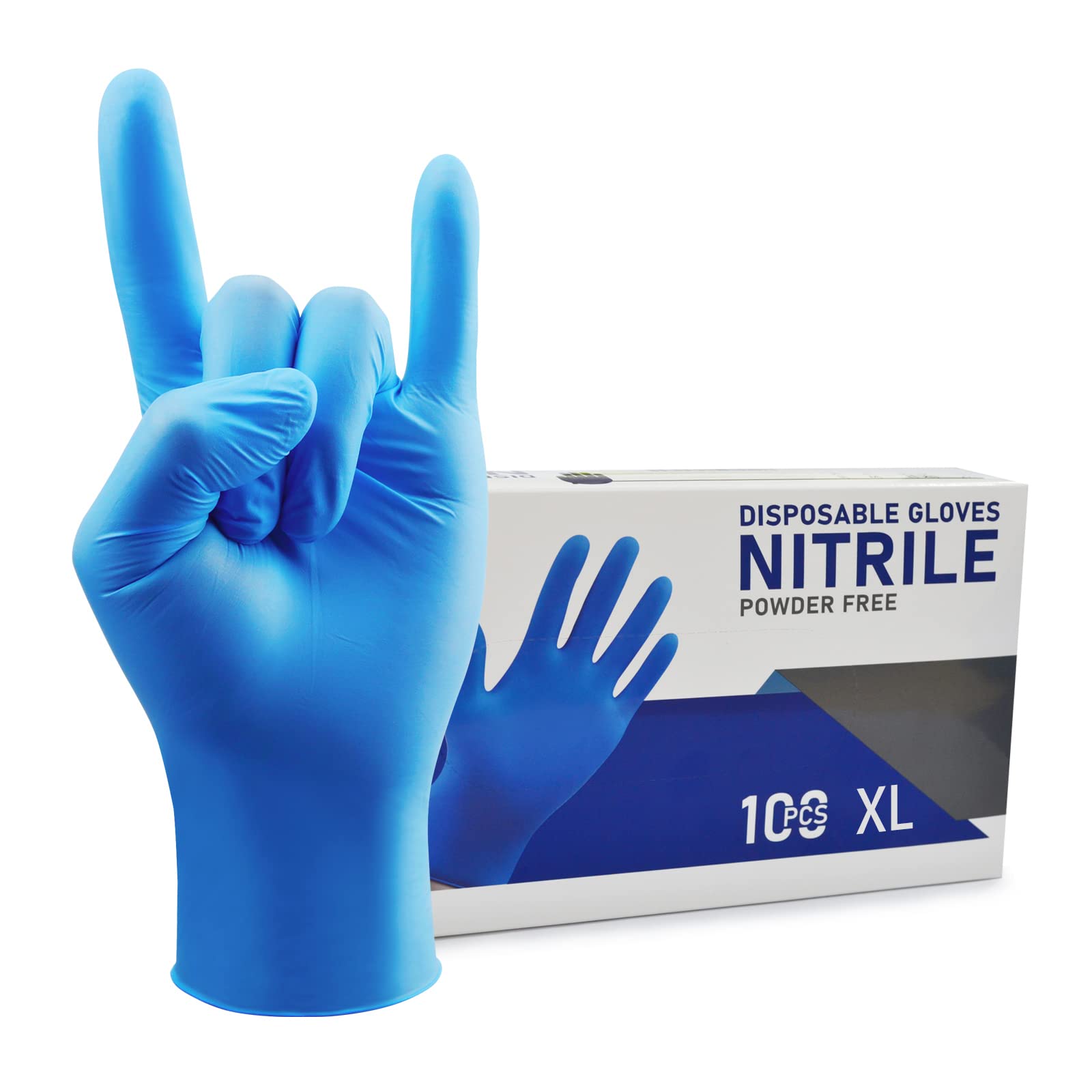 Wostar Disposable Nitrile Gloves Powder & Latex Free 4mil Touch Screen