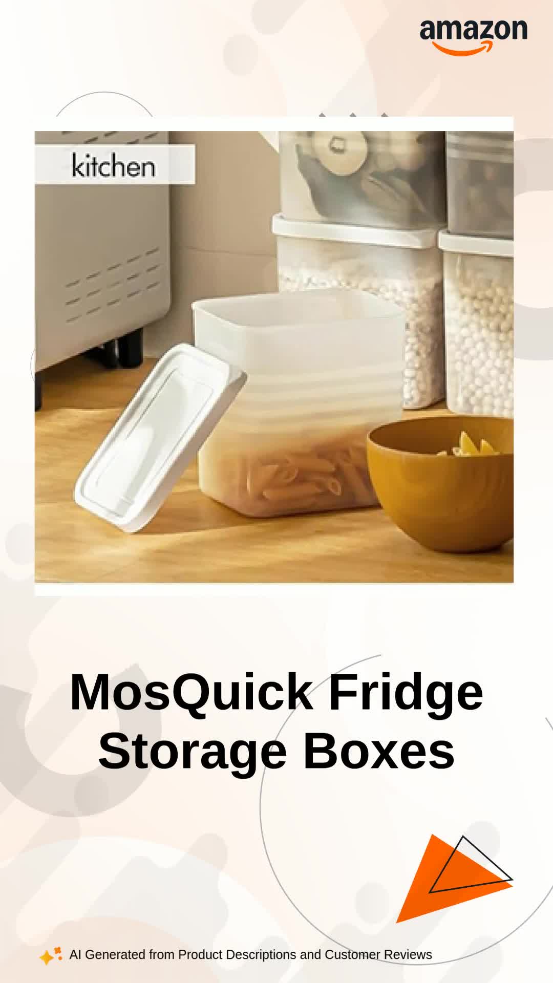 Snap-on STACKING CUBE BOX （Brown White） Buy MosQuick® Fridge storage boxes 1200 ml Set of 6 with lid