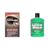 Just for Men Control GX Grey Reducing Beard Shampoo for Mustache & Beard with Williams Lectric Shave, Electric Razor Pre-Shave for Men, Green Tea Complex, Reduces Shaving Irritation