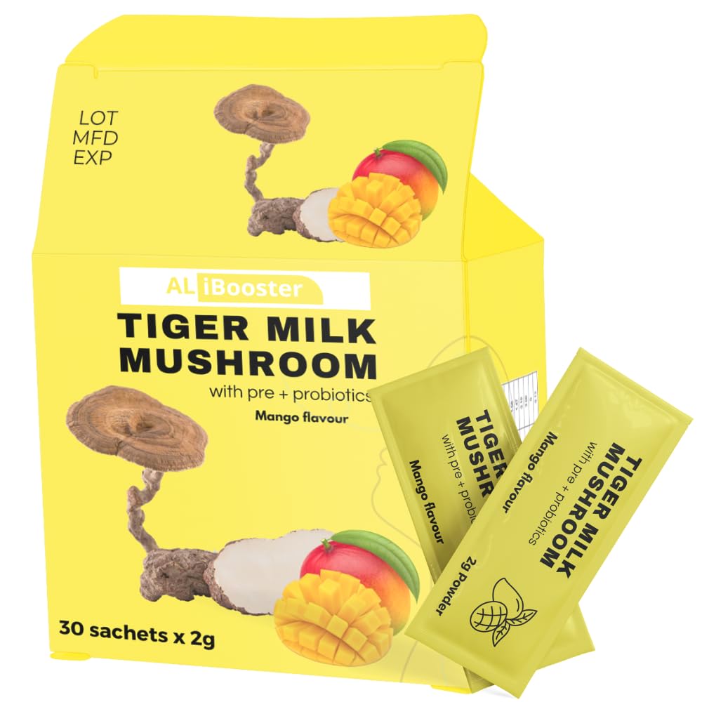 Lignosus Leche de Tigre Champiñón sabor mango Polvo instantáneo natural 30 Bolsitas