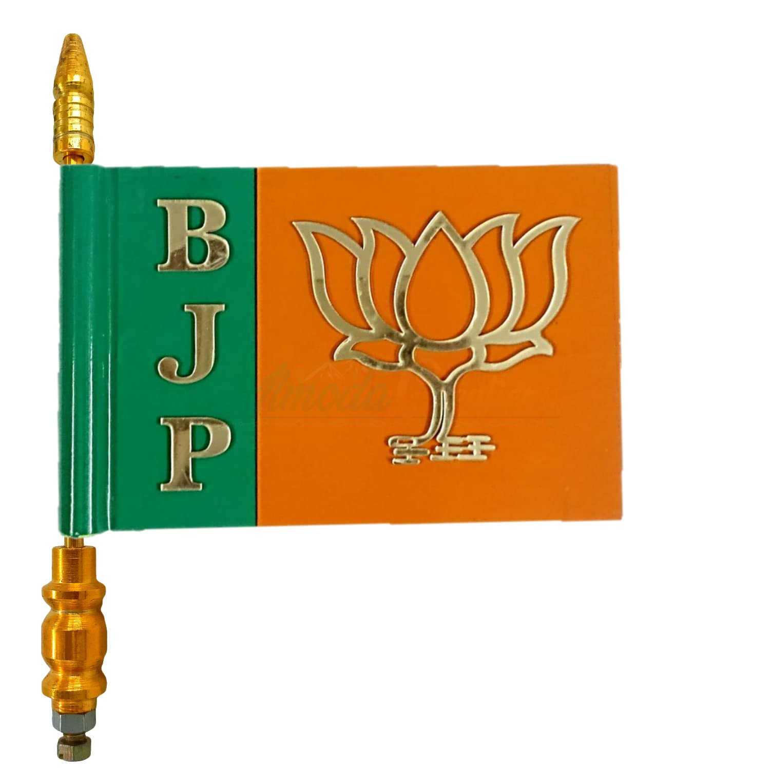 Almoda Creations BJP party car bonnet flag Professional Quality Flag BJP Party Flag Rectangle Car bonnet Flag with rod and cover
