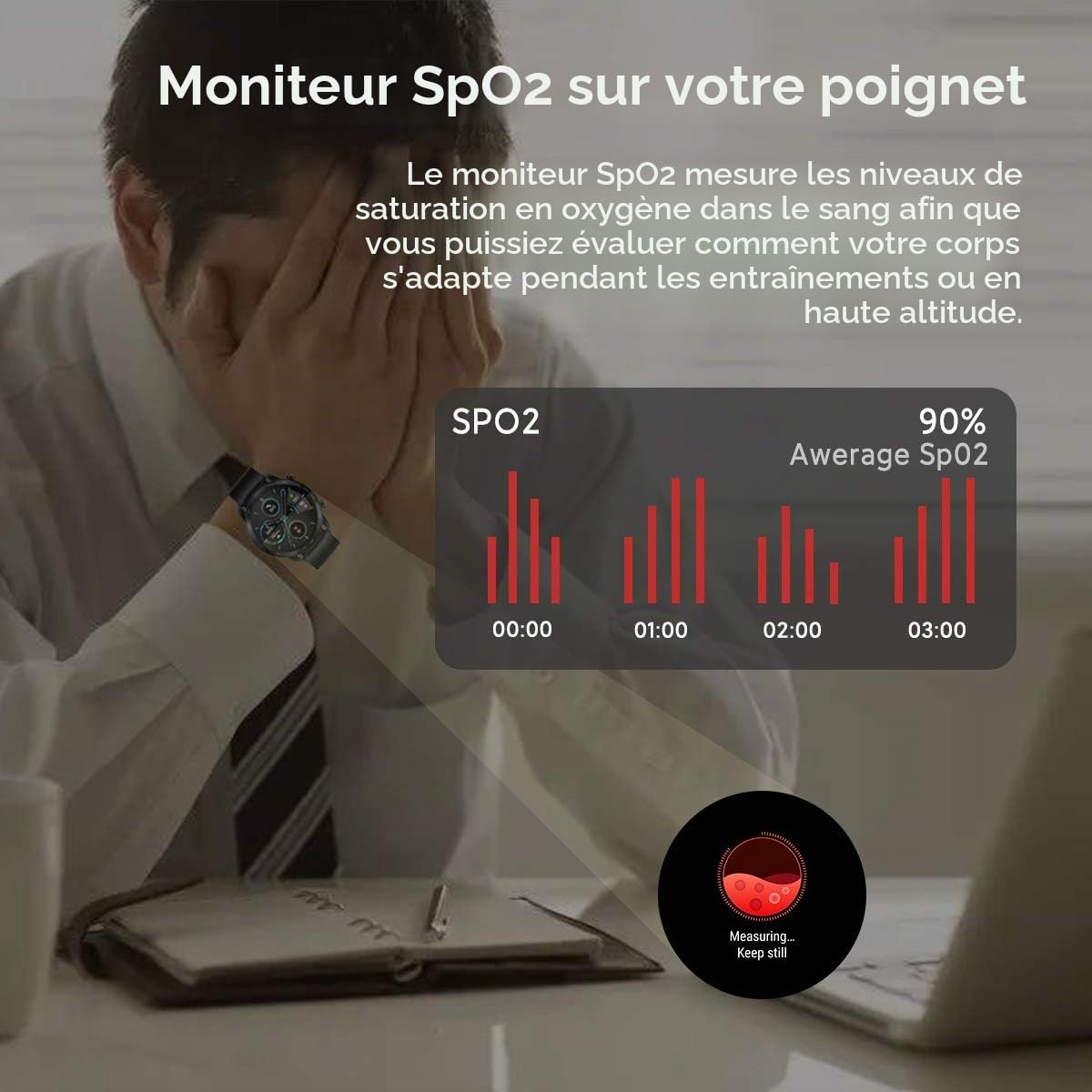 Honor MagicWatch 2 Montre Connectée 46mm Montre Intelligente Homme Bluetooth, Moniteur de Fréquence Cardiaque et de Stress Spo2, GPS, 5ATM Tracker d'Activité, Noir