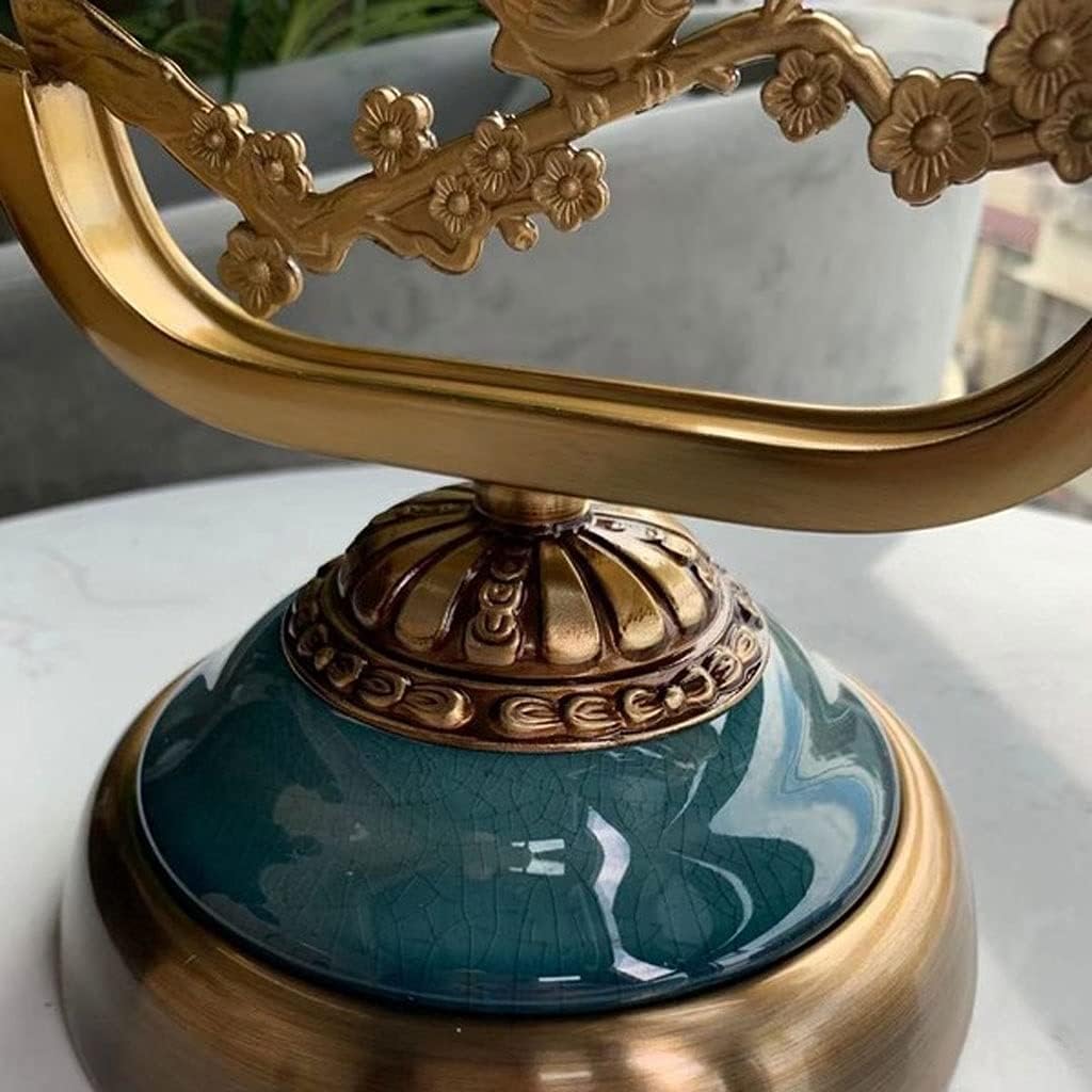 Desk Clock Table Clock European Style Retro Table Clock Metal Table Clock Desktop Ornaments Home Bedroom Bedside Clock Mute Table Clock Seat Clock(C)