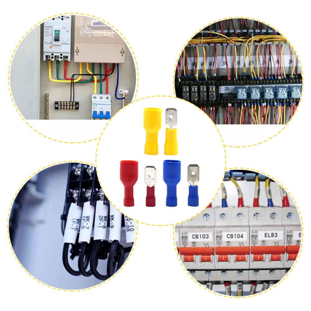 100 Pièces Connecteurs Sertissage Rapide - Bornes électriques Isolées Nylon - Pour Câbles 0.5 à 6 Mm² - Automobile, Marine, Bricolage