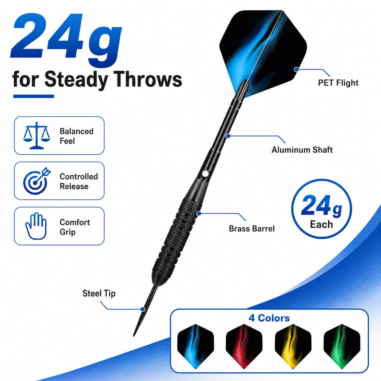 Shot! ダーツ 24g スティールチップ　2セット Amazon.co.jp: WayArrival スチールチップダーツ 24g、12本パック
